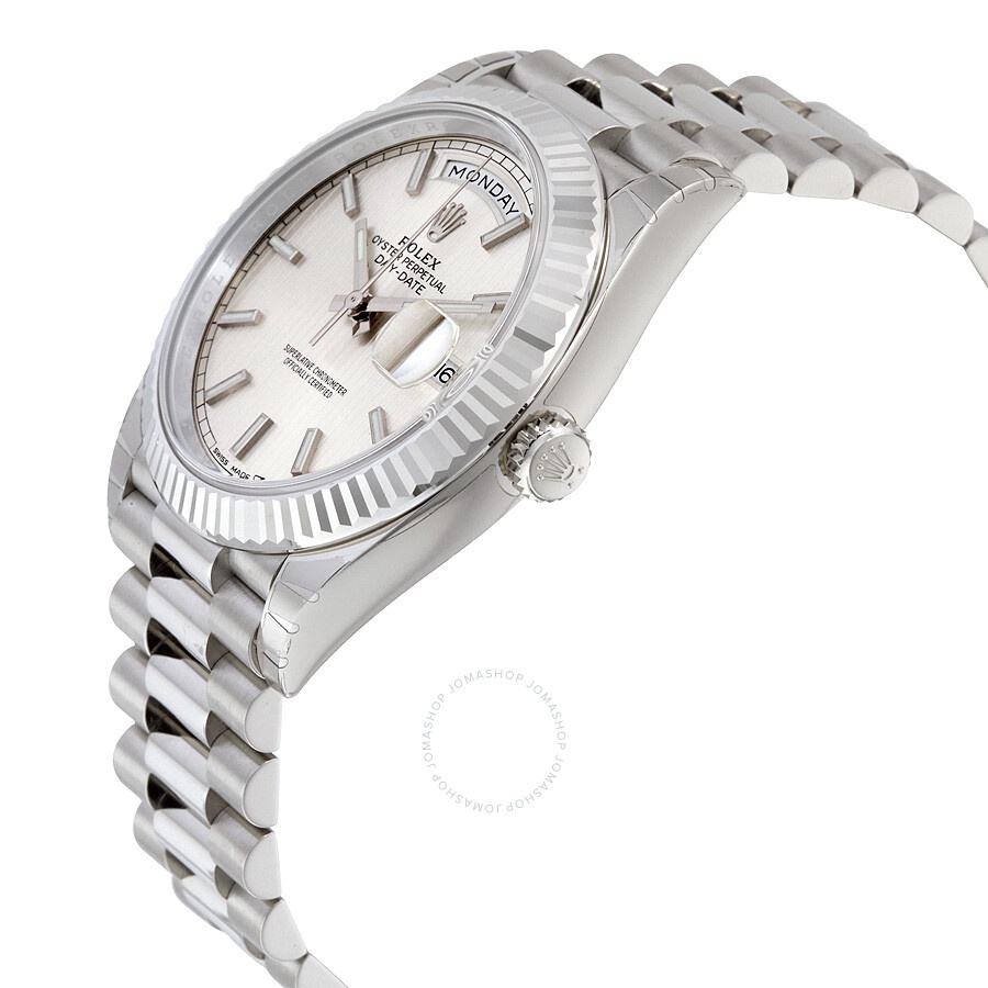 Rolex Day-Date 40 Silver Dial 18K White Gold President Automatic Men's Watch 228239SSP - 2