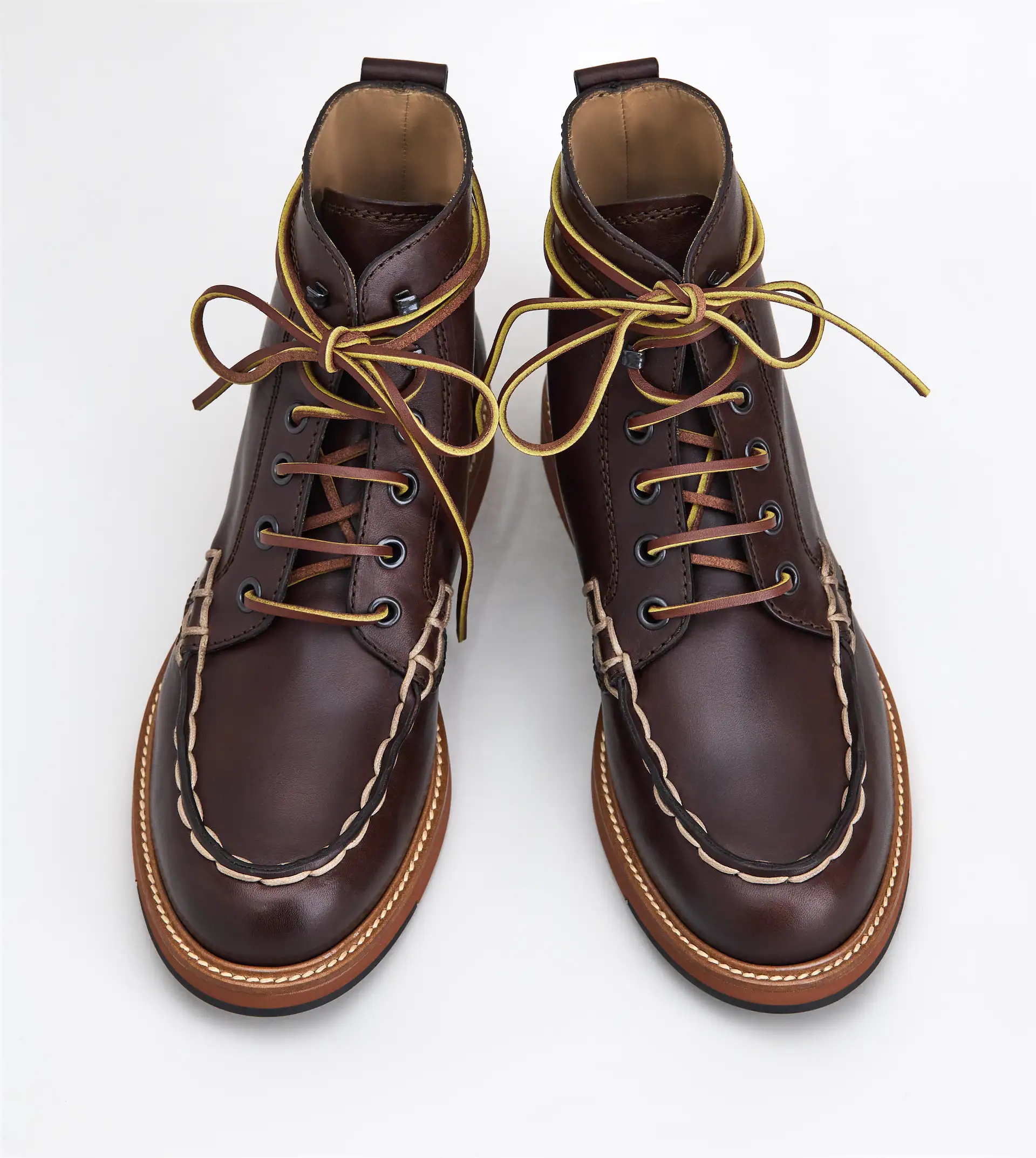 ANKLE BOOTS IN LEATHER - BROWN - 6