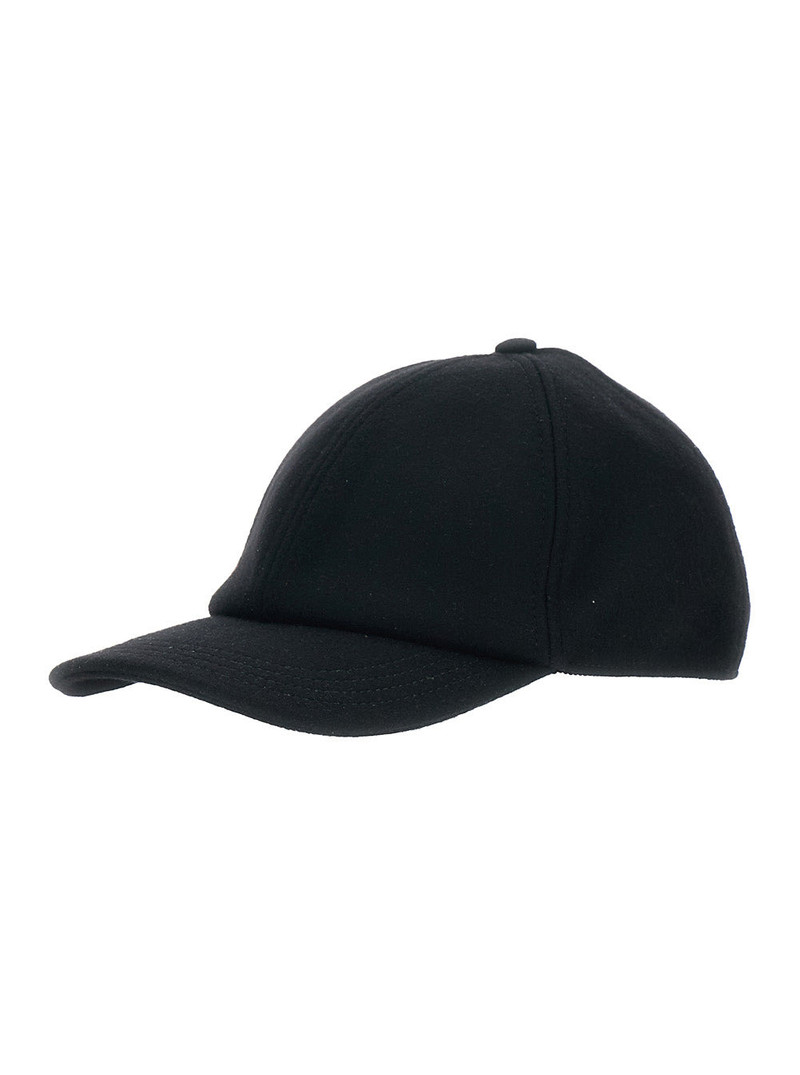 Gucci Men Black Baseball Cap With Logo Lettering On The Side And Rear Closure With Web Detail In Woo - 1