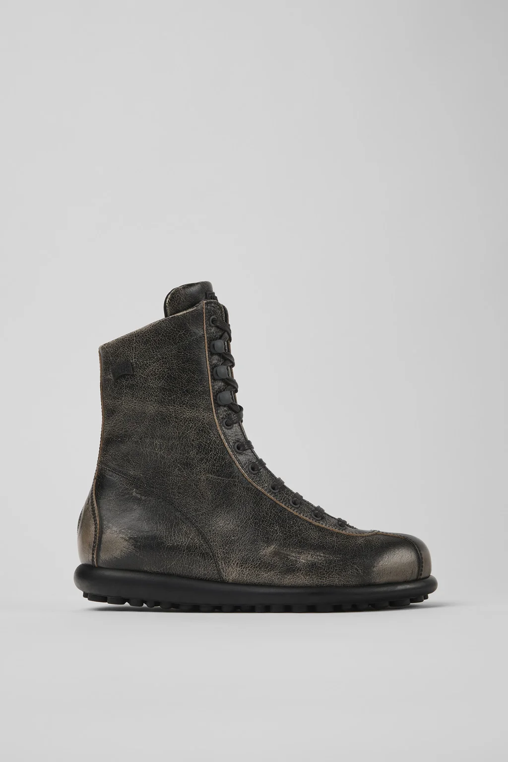Pelotas Gray Leather Mid Boots for Men. - 1