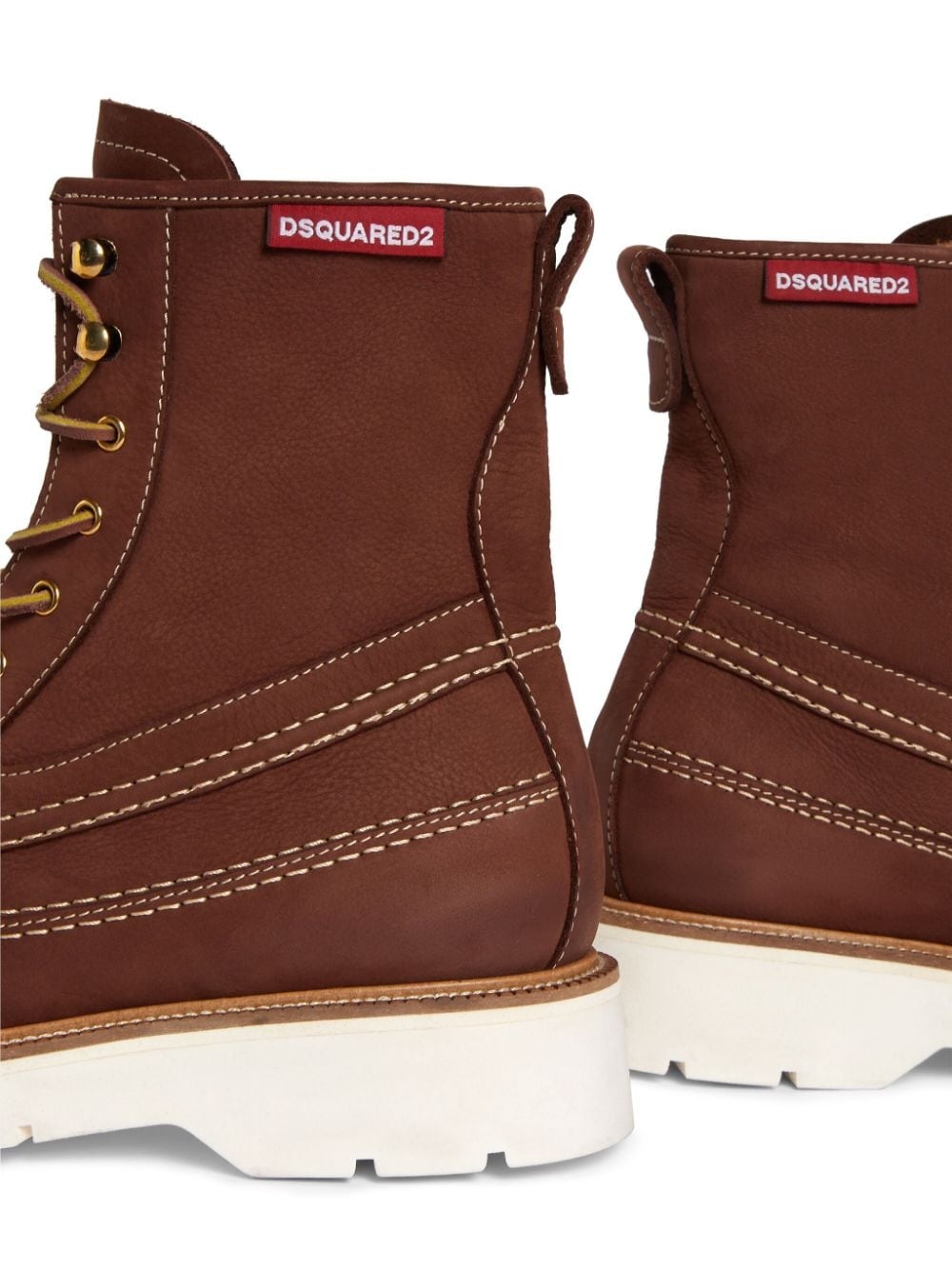 raised-seam leather boots - 4