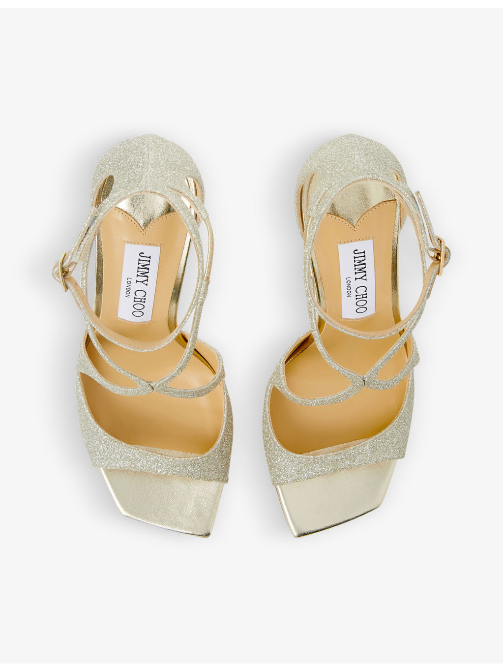 Azia strappy 95 glitter-woven heeled sandals - 3