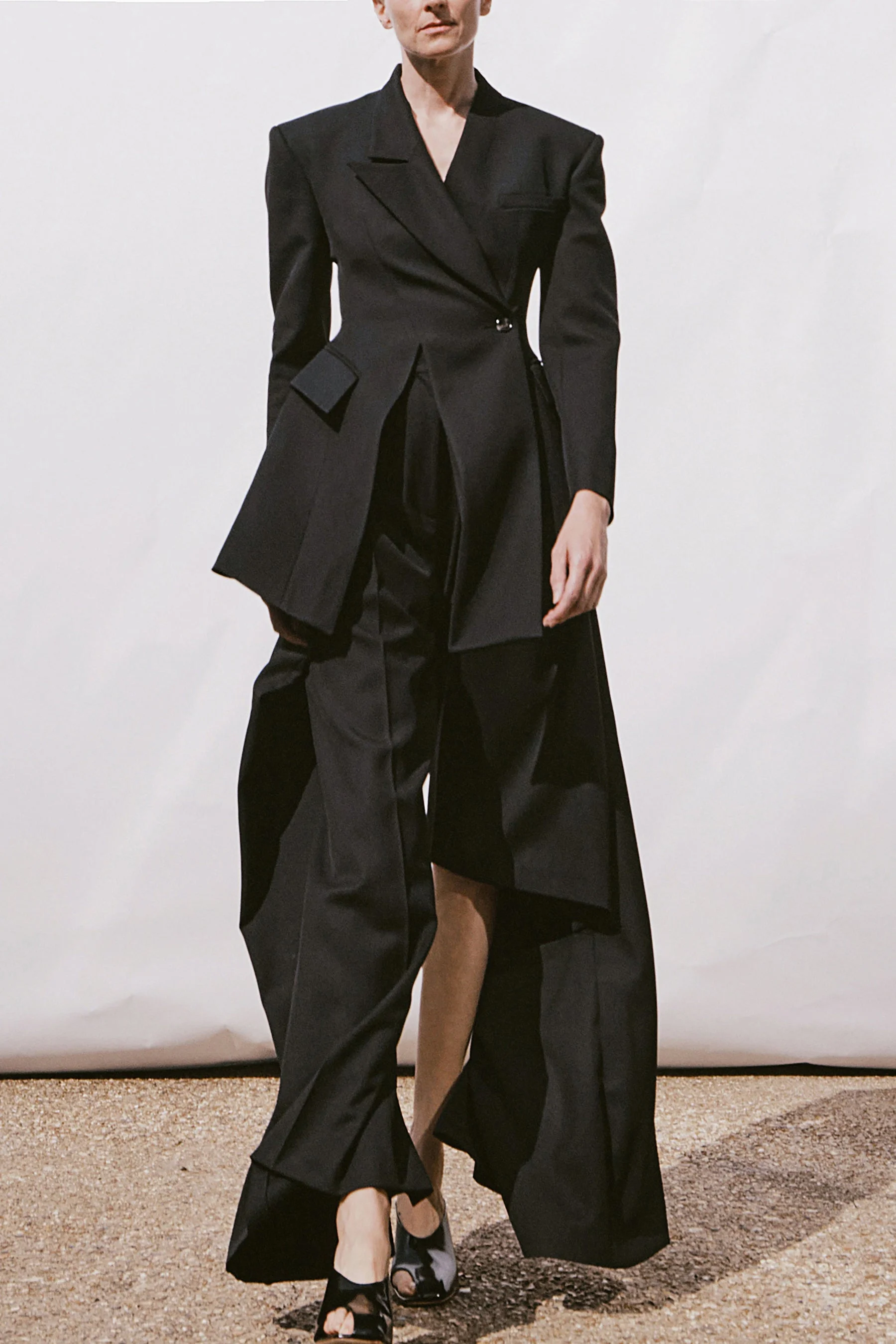 SLIT KNEE TROUSERS DARK NAVY - 1