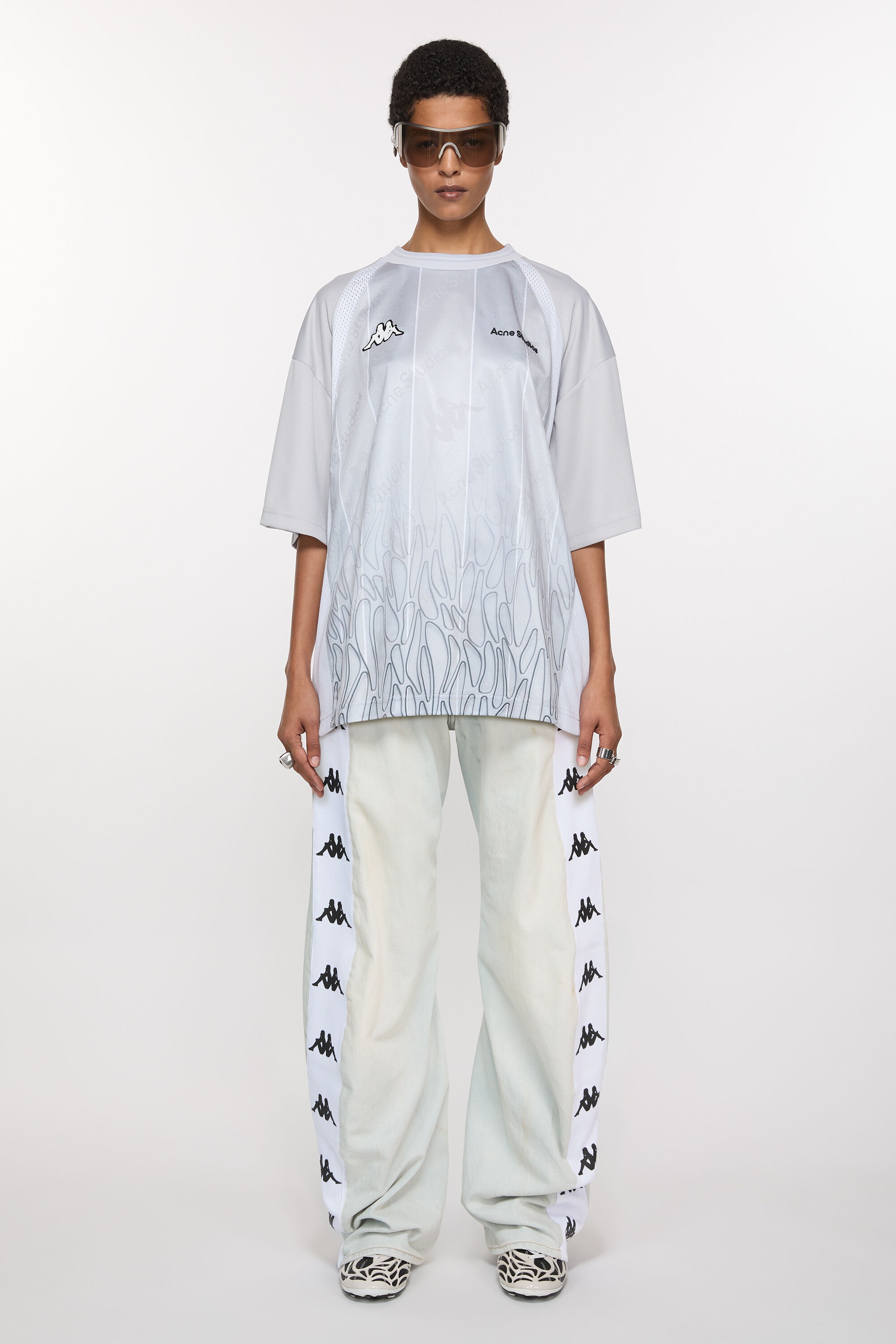 Loose fit jeans - 2006F Acne Studios x Kappa - Light blue/white - 2