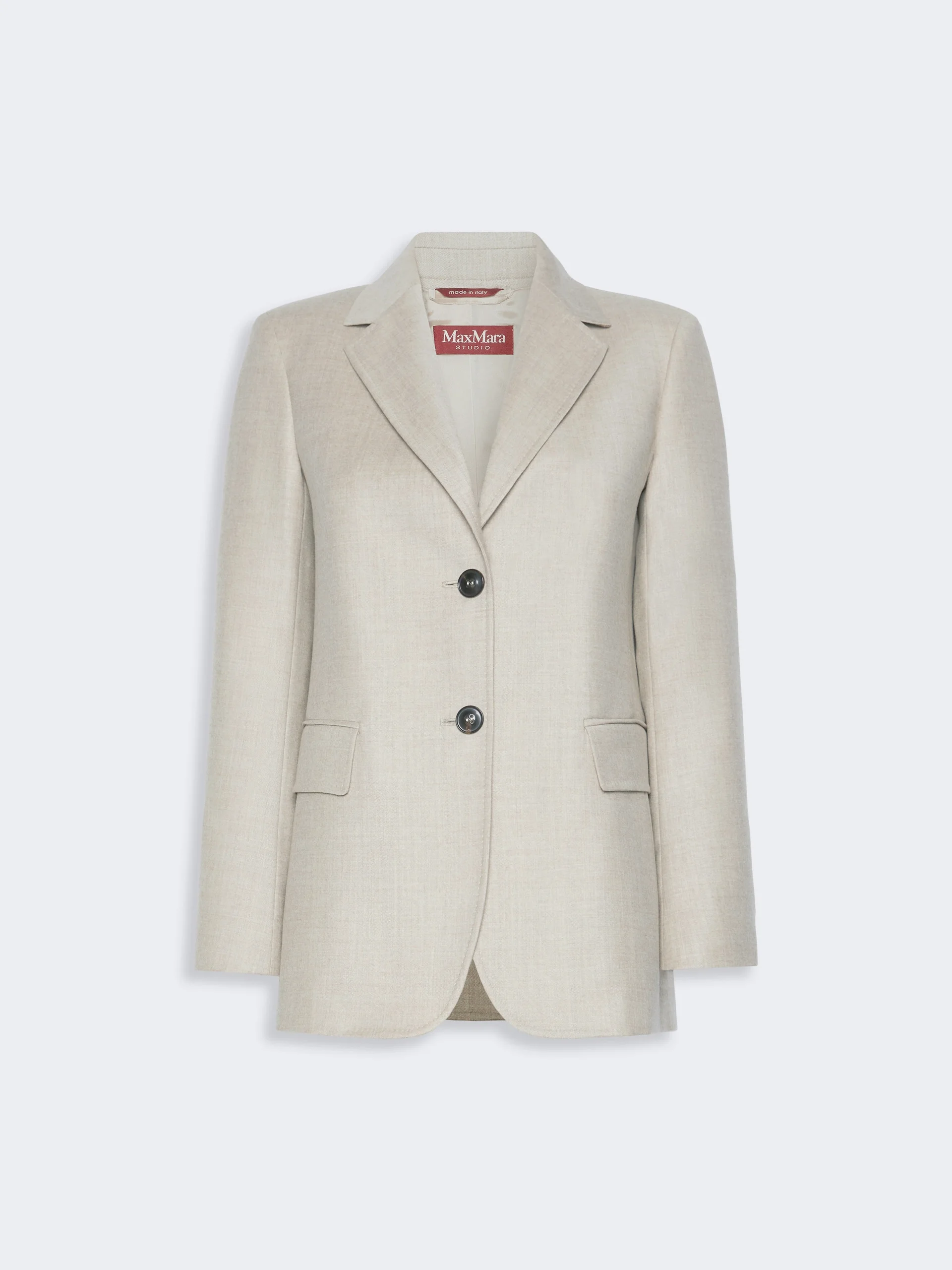 EDITO Single-breasted wool flannel blazer - BEIGE - 1