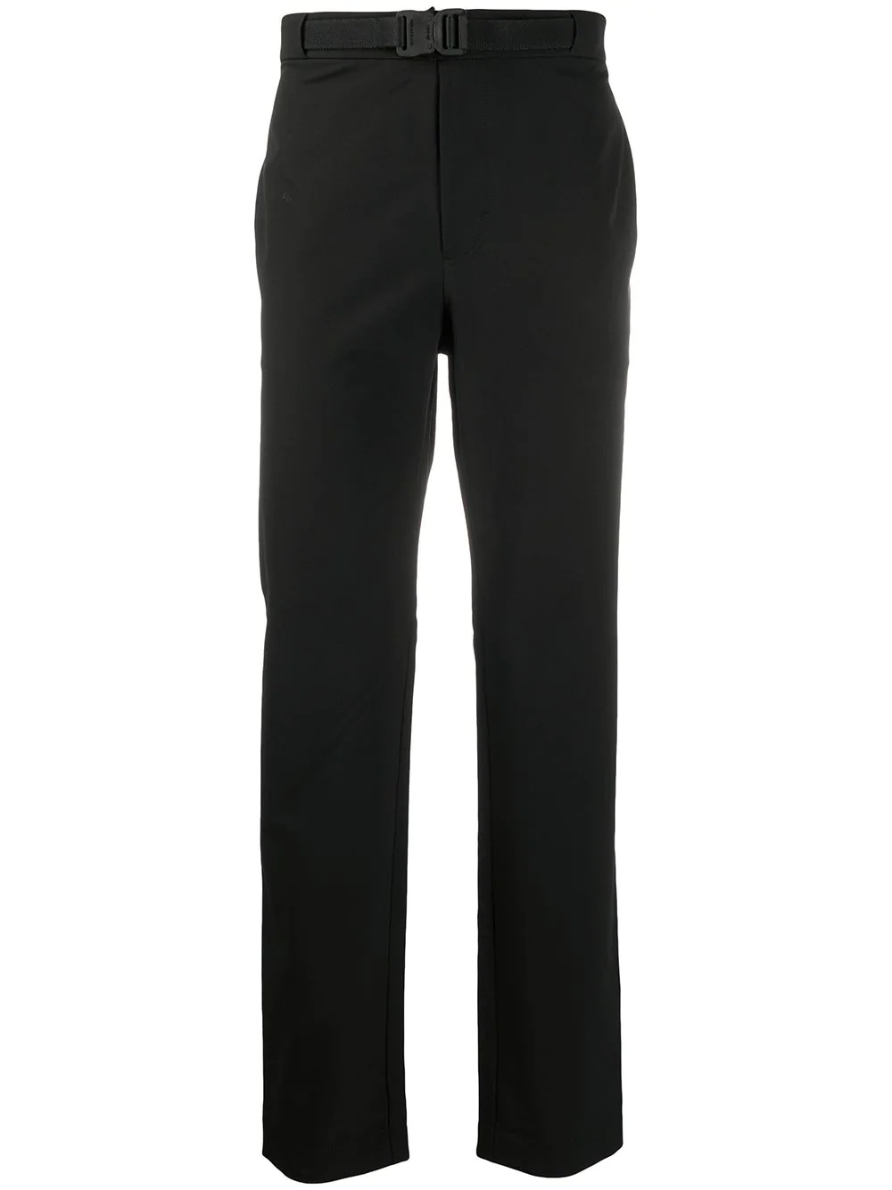 clip-buckle straight leg trousers - 1