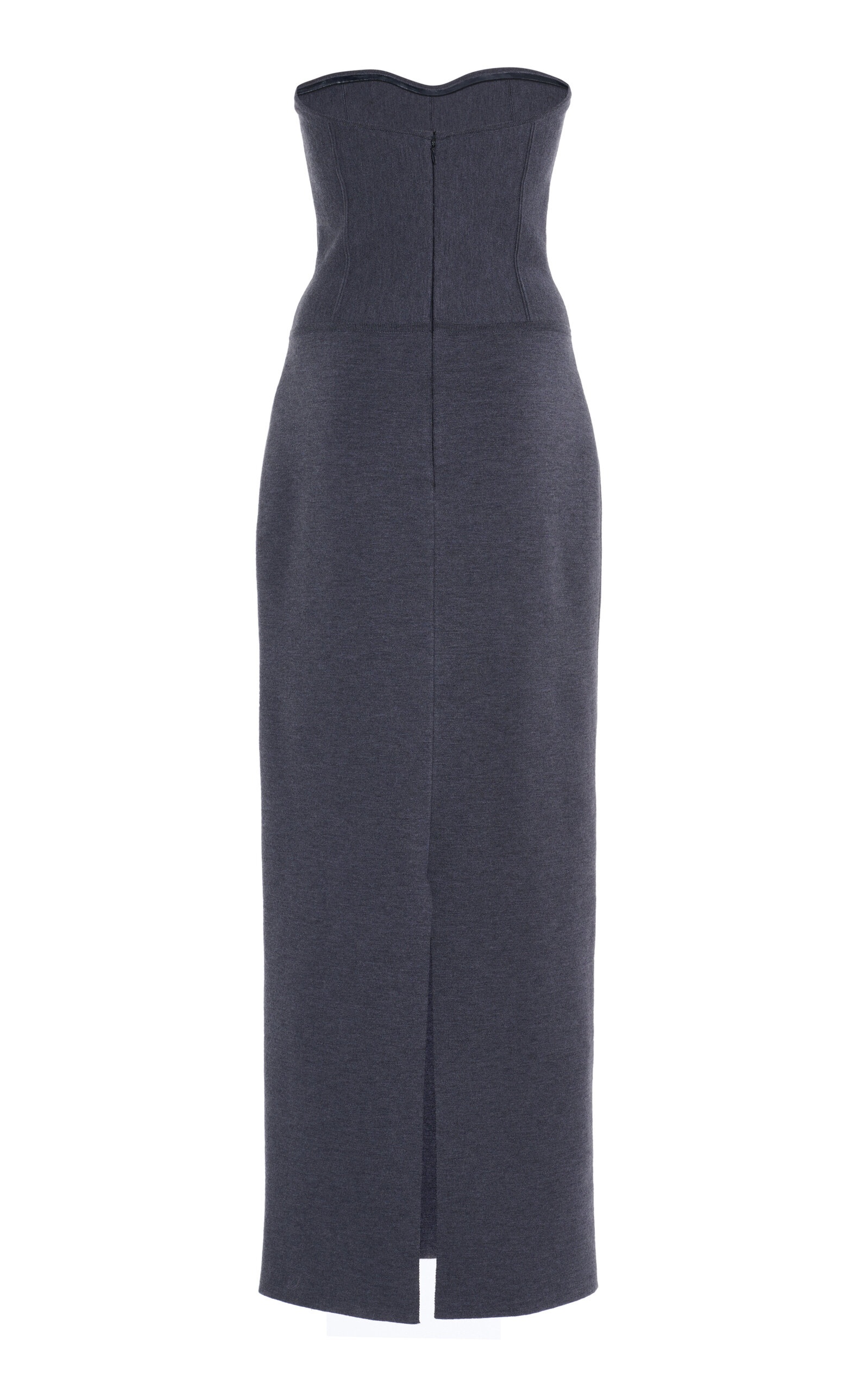 Strapless Wool-Blend Maxi Dress grey - 5