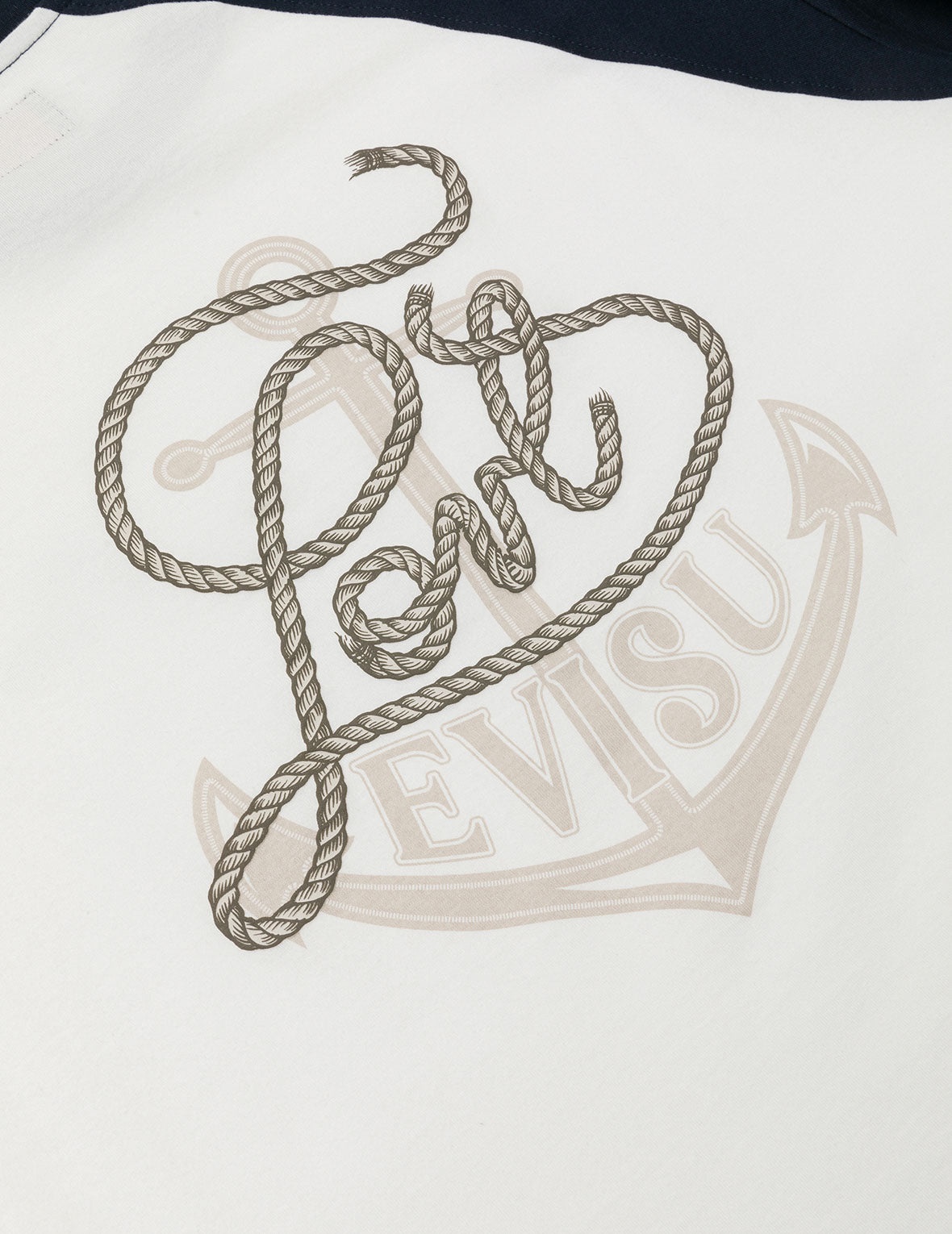 Nautical Theme Embroidery and Print Cropped Horn-sleeve T-Shirt - 5