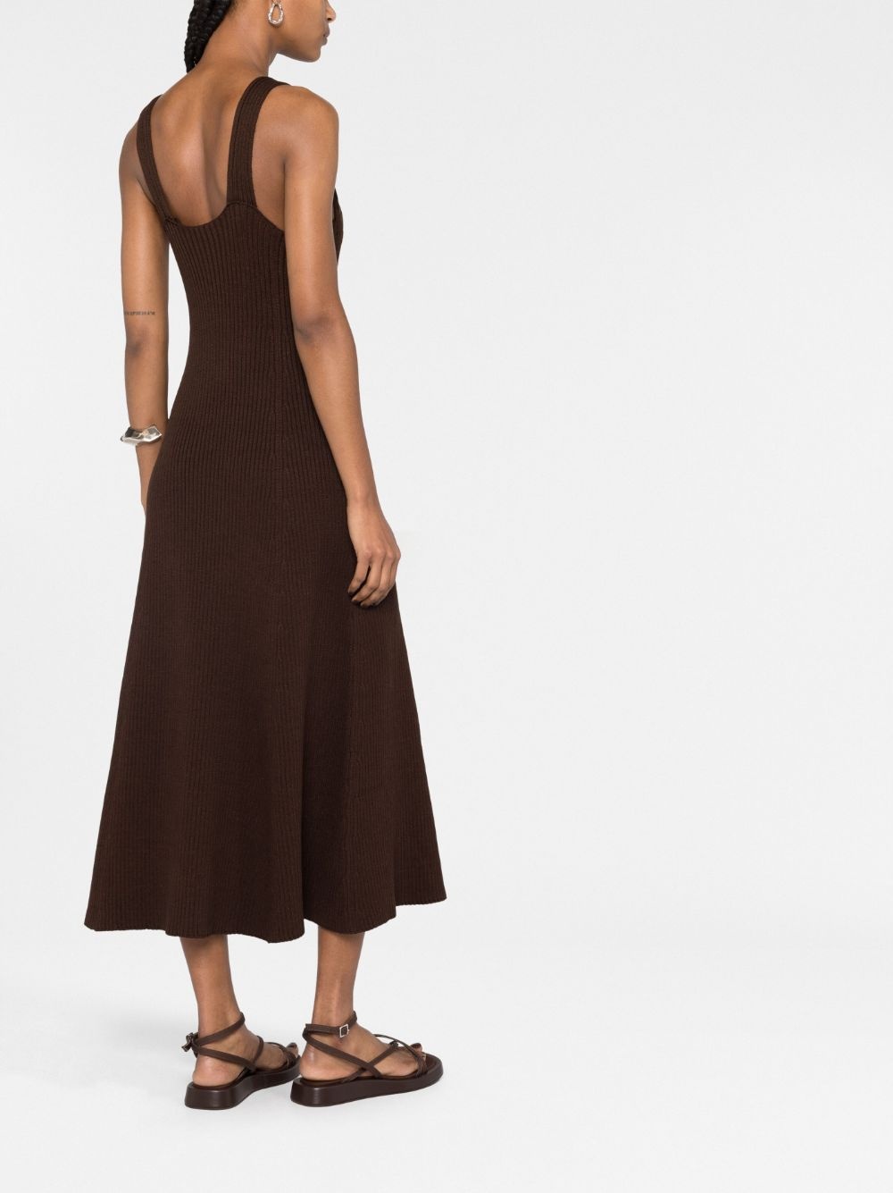 ribbed-knit midi dress - 6