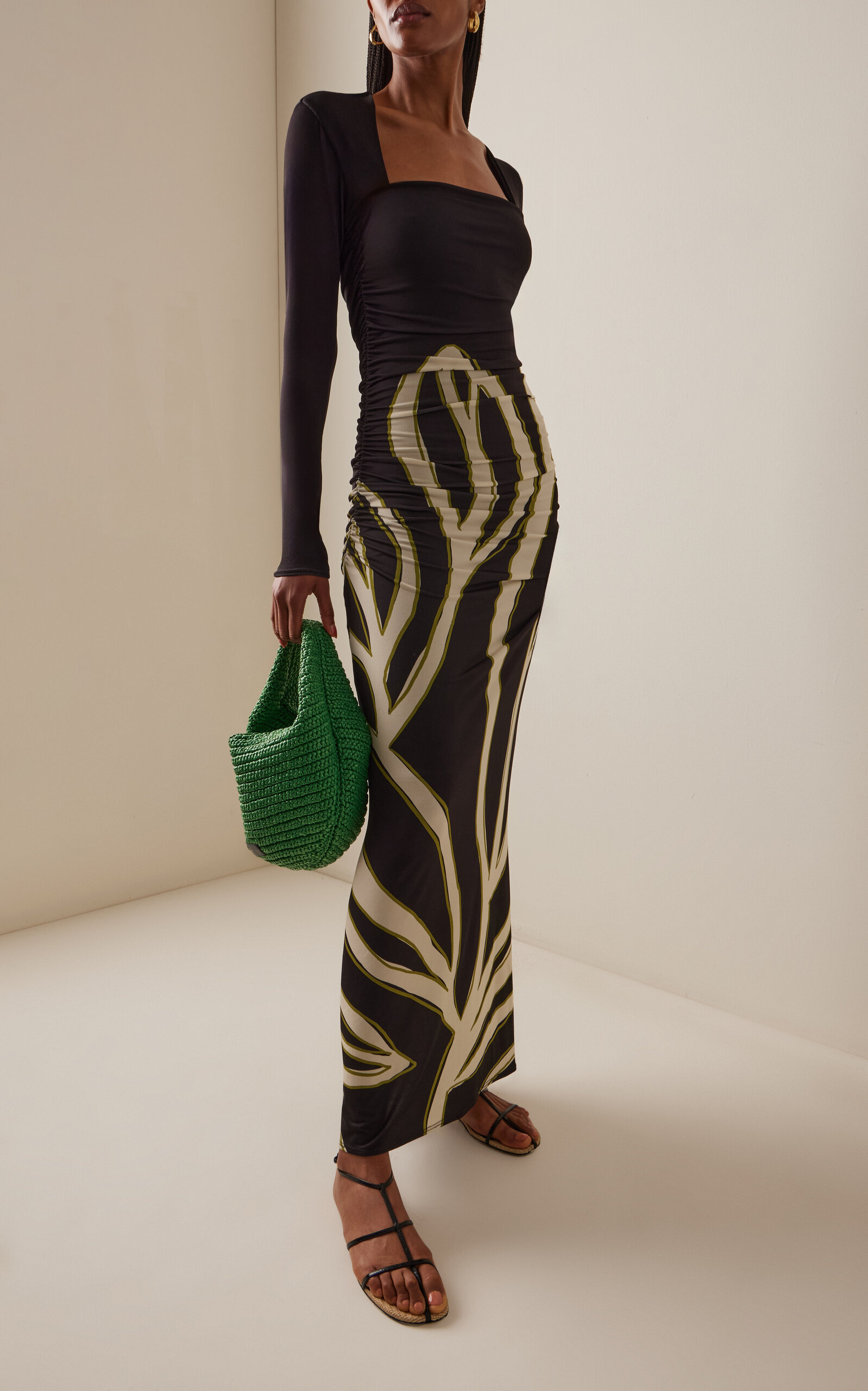 Megara Printed Jersey Maxi Dress black - 2