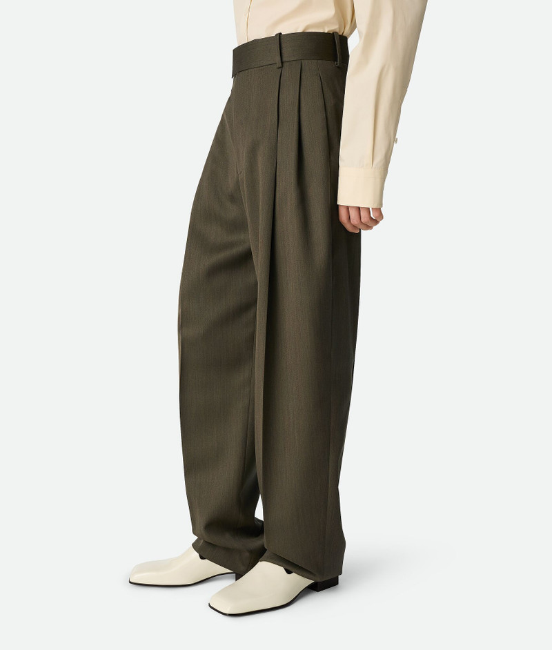 Bottega Veneta Wool Subtle Chevron Straight Trousers outlook