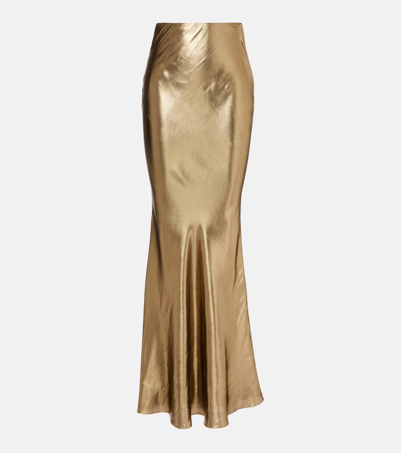 Metallic satin maxi skirt 1