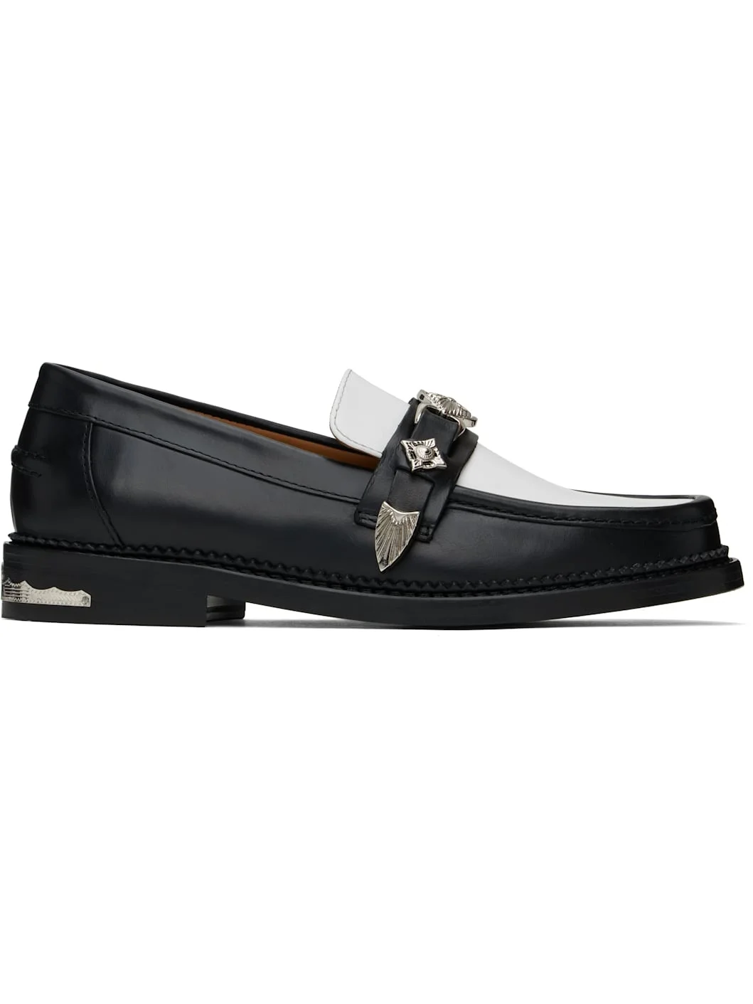 SSENSE Exclusive Black & White Loafers - 1