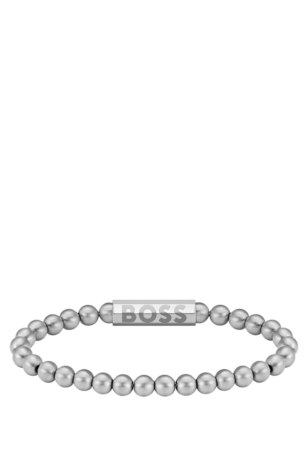 SILVER-TONE CUFF WITH LOGO CLOSURE - 2
