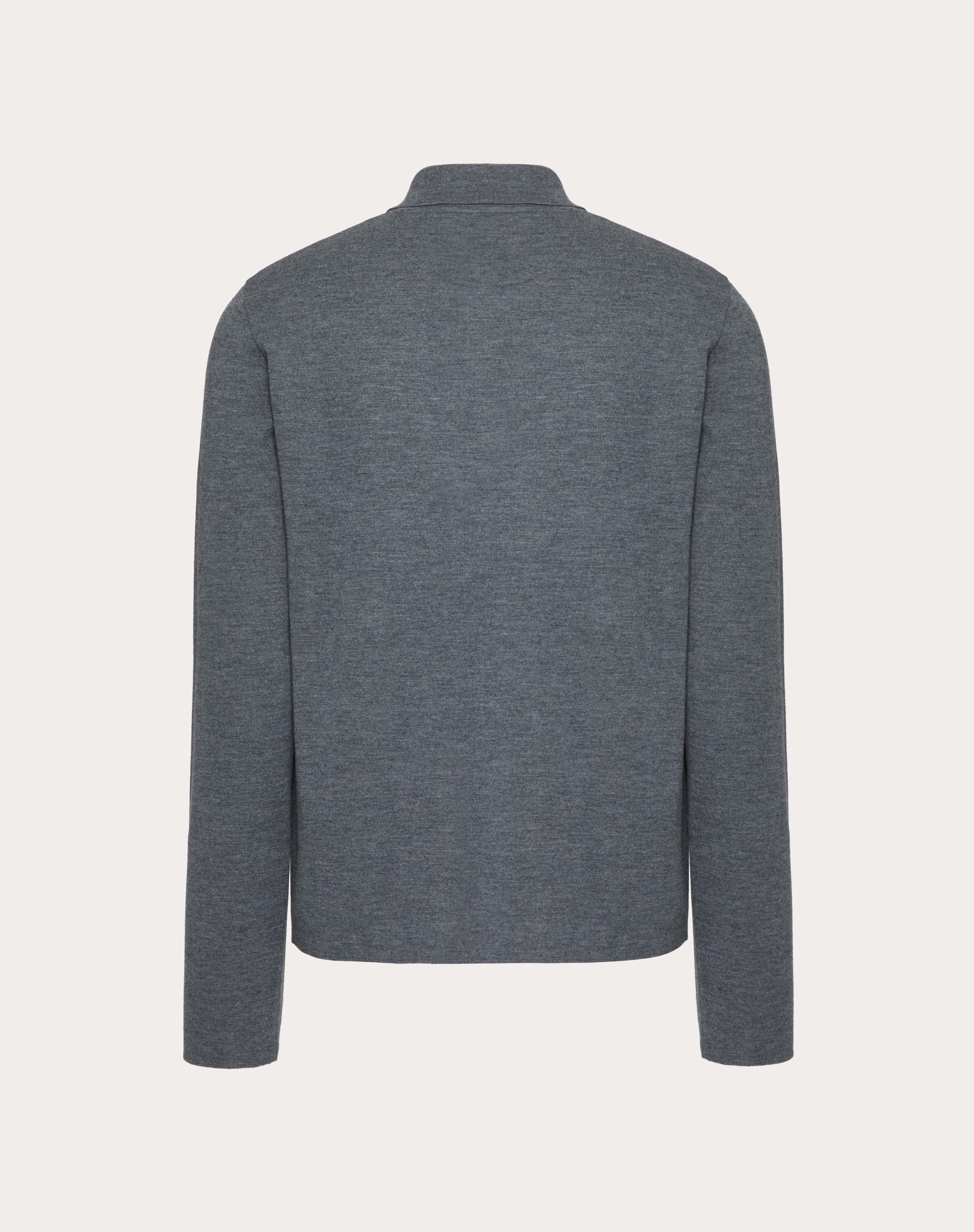 LONG-SLEEVE WOOL POLO SHIRT WITH VLOGO SIGNATURE EMBROIDERY - 2