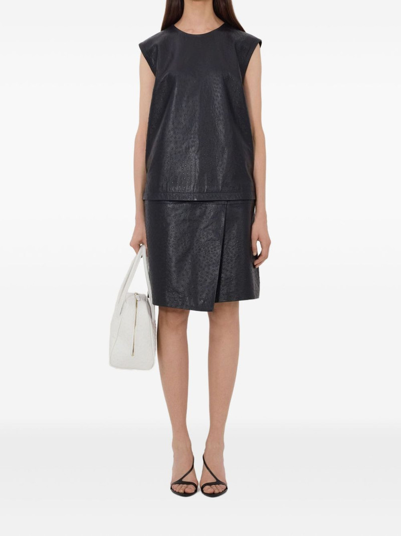 Loulou de Saison Fiza ostrich-effect leather top outlook