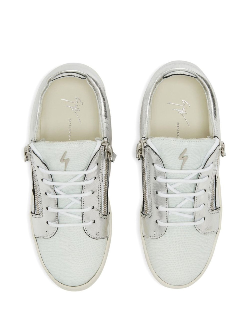 Nicki metallic leather zip-detail sneakers 4