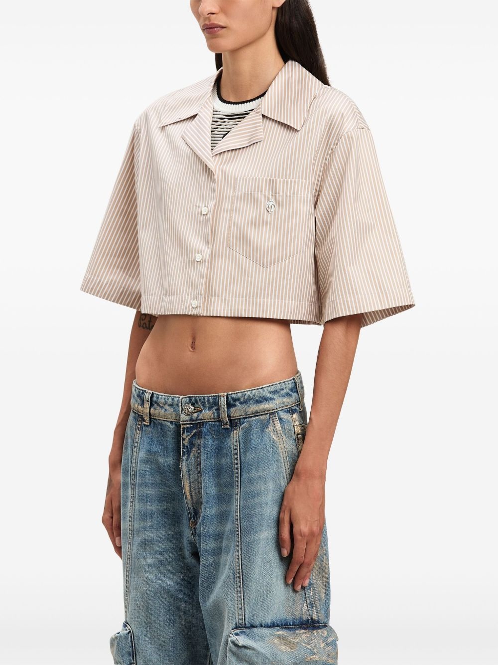 logo cropped shirt - 4