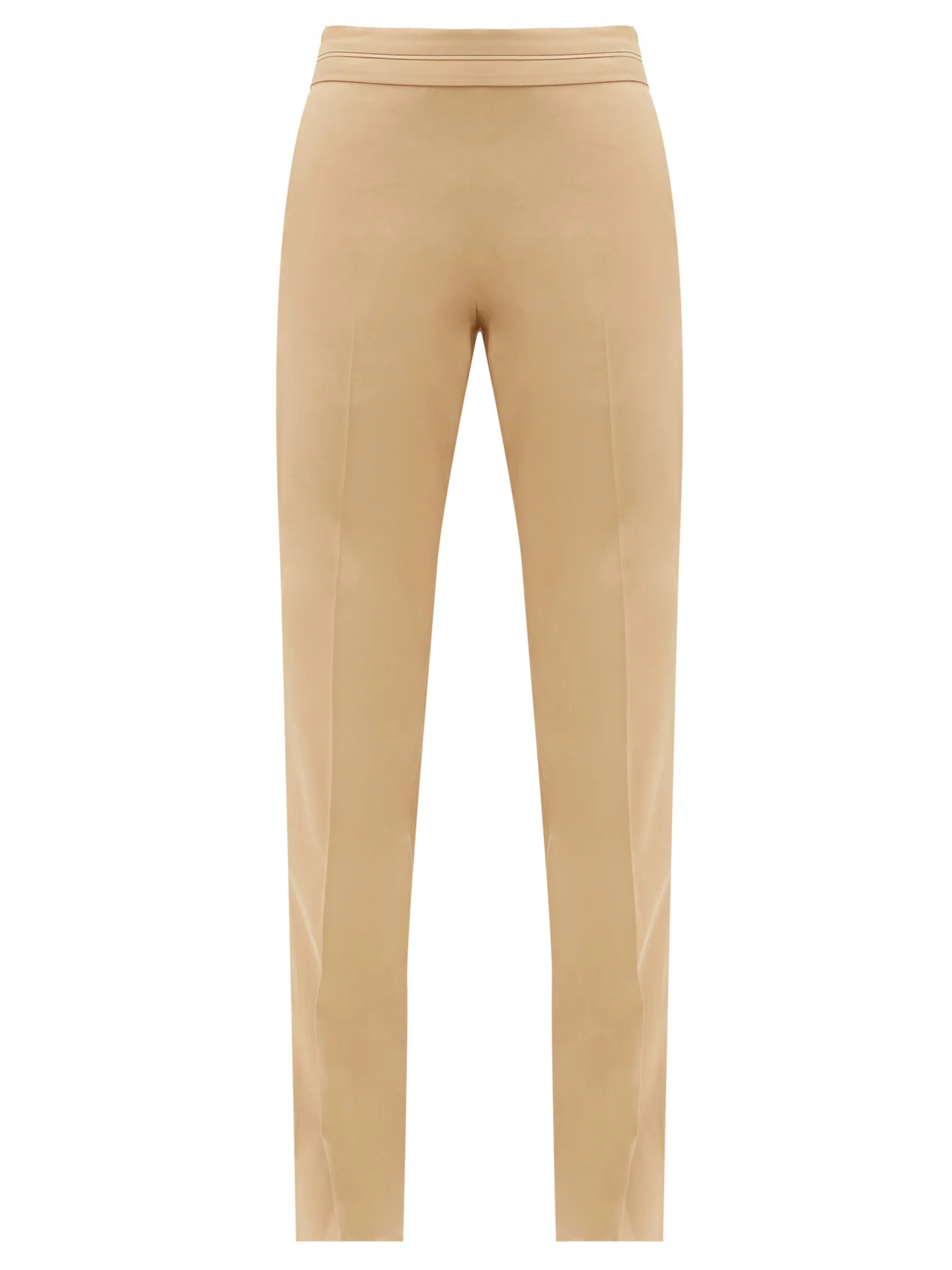 Larry pleated-waist cotton-twill trousers - 1