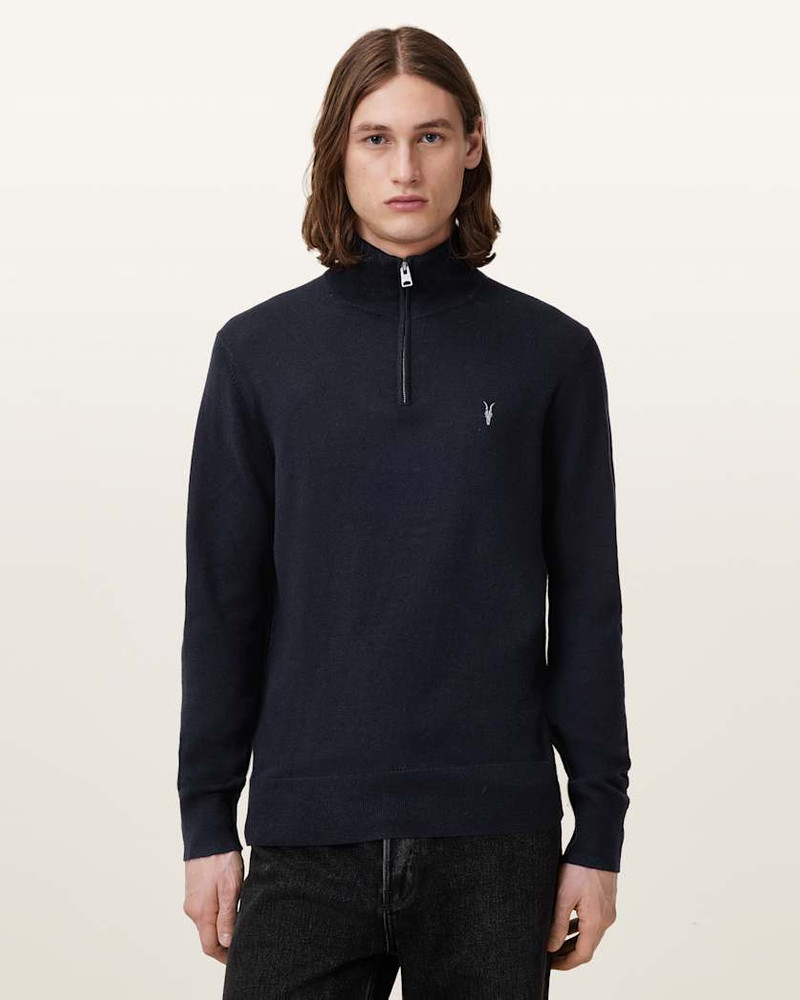 KILBURN ZIP FUNNEL NECK RAMSKULL SWEATER - 1