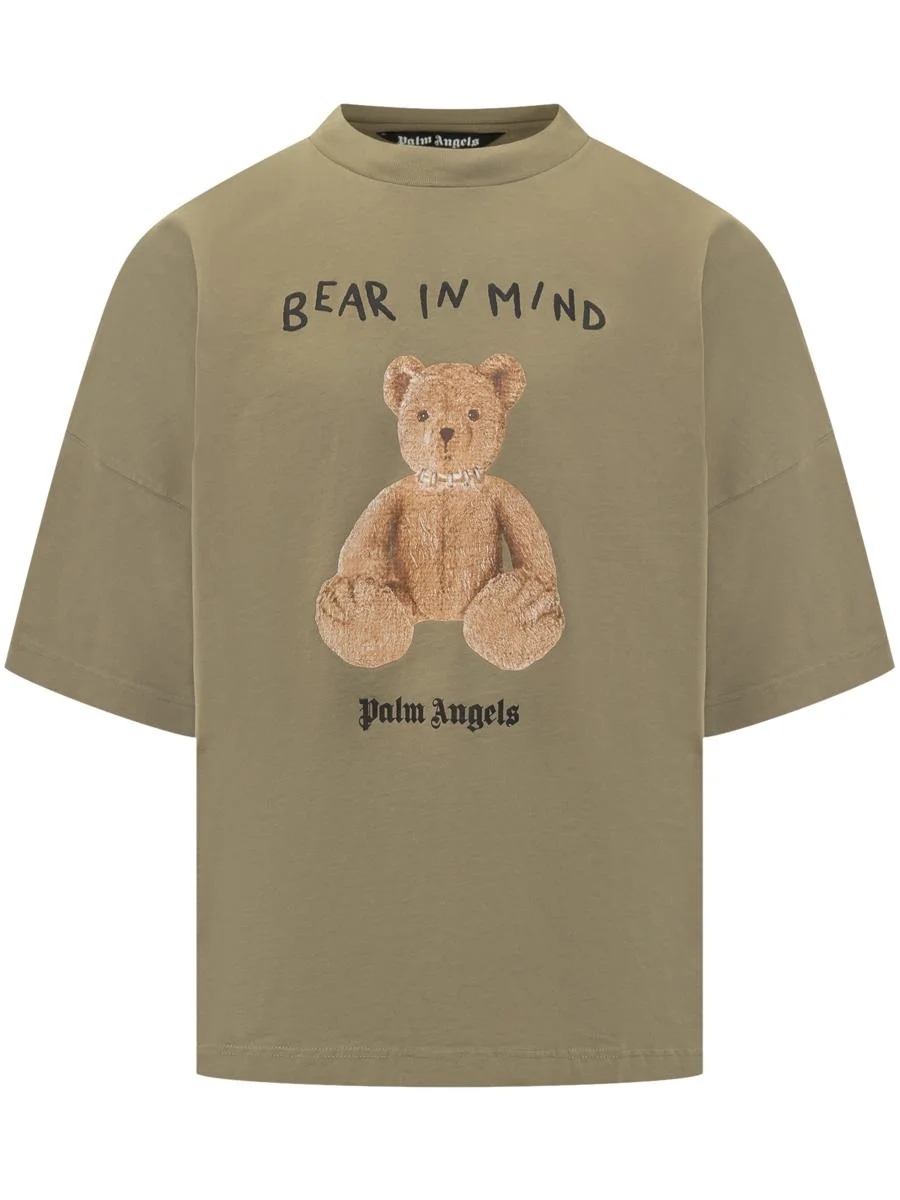 Palm Angels Palm Angels T-Shirt Bear In Mind Olive - 1