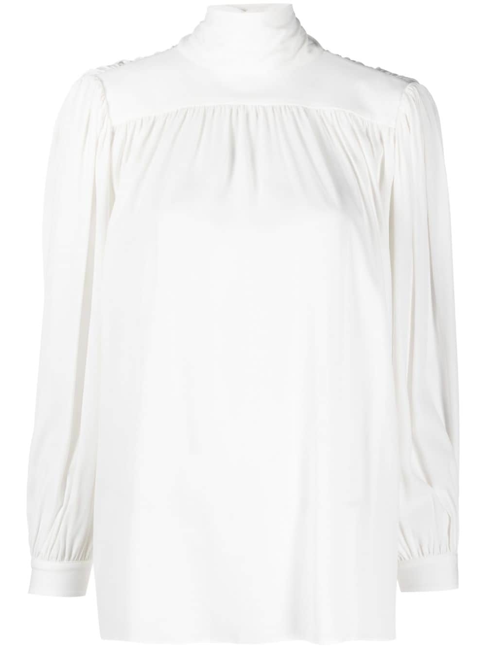 bow-fastening crepe top - 1