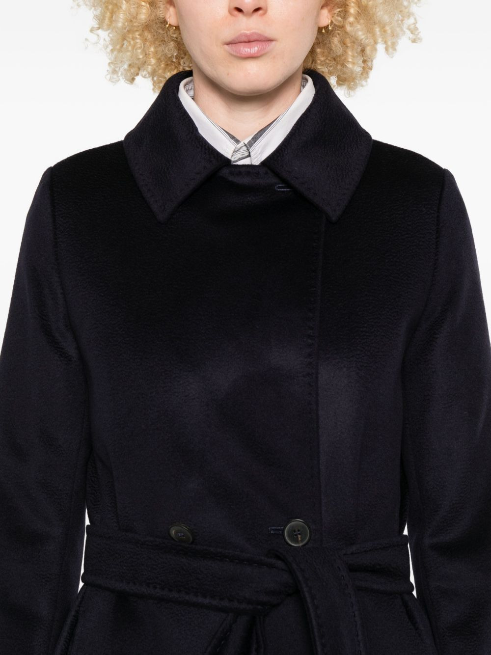 double-breasted belted coat - 5
