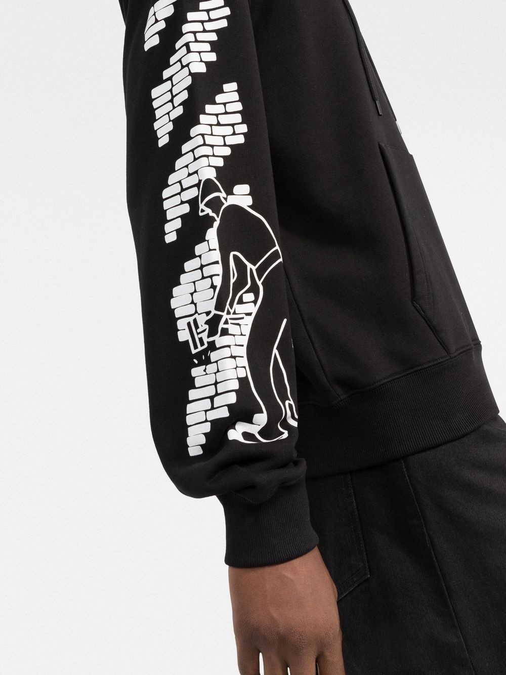 Arrows-motif drawstring hoodie - 5