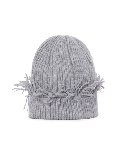 JW Anderson fringed-edge ribbed beanie outlook