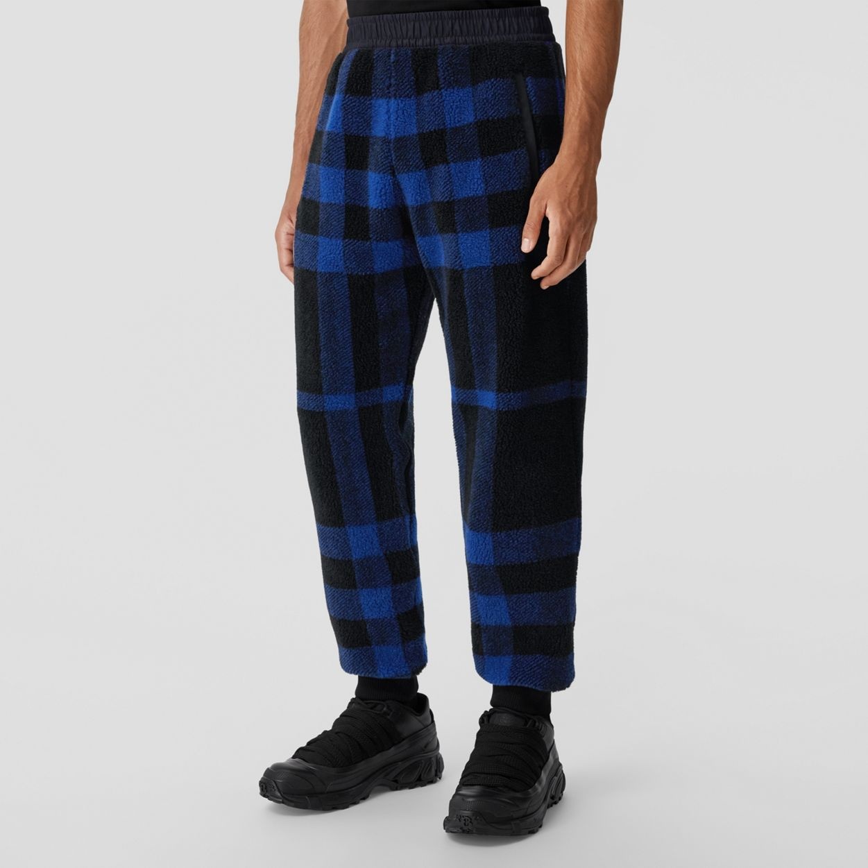 Exploded Check Fleece Jogging Pants - 5