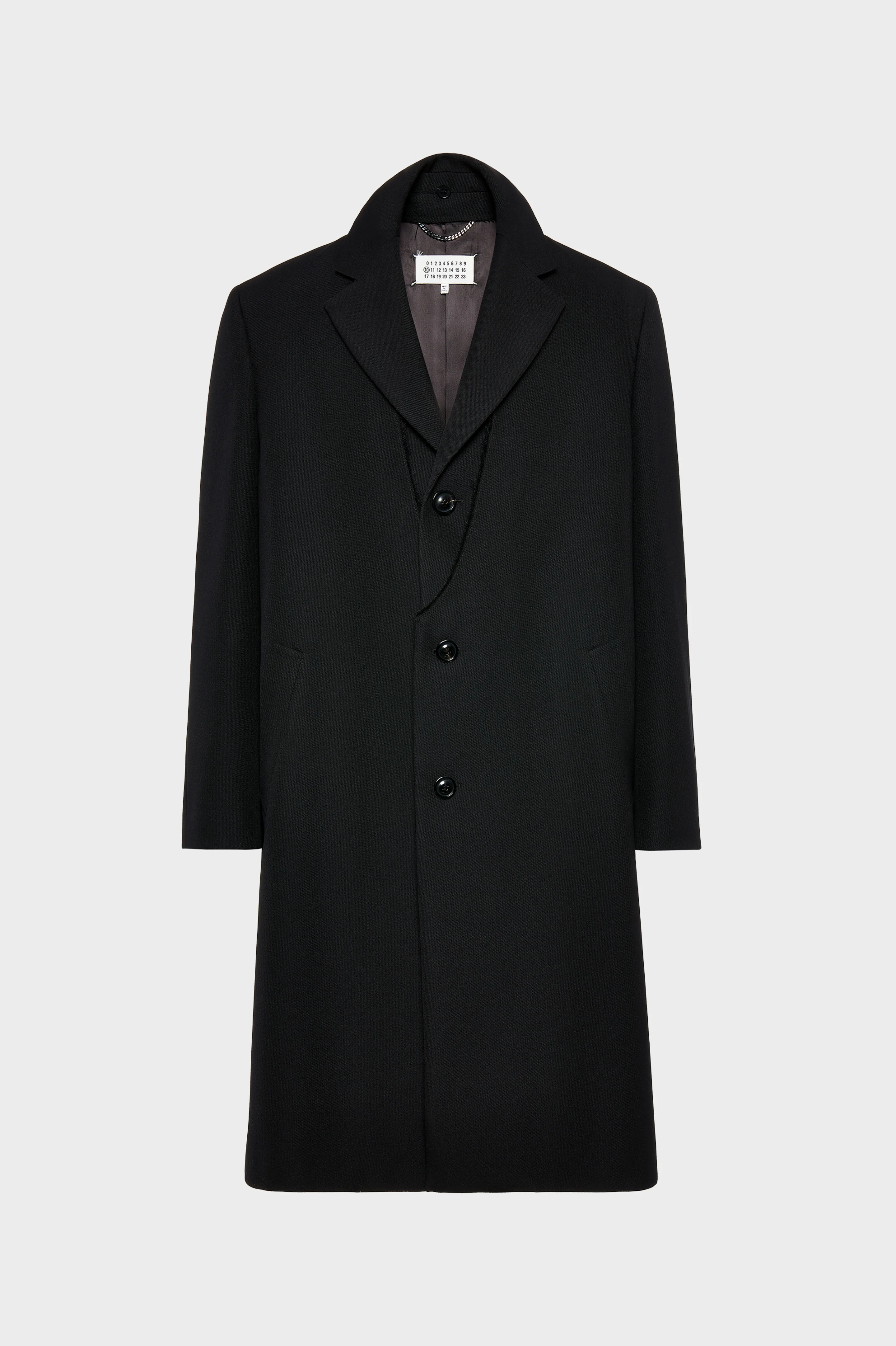 Folded Collar Wool Overcoat - 1