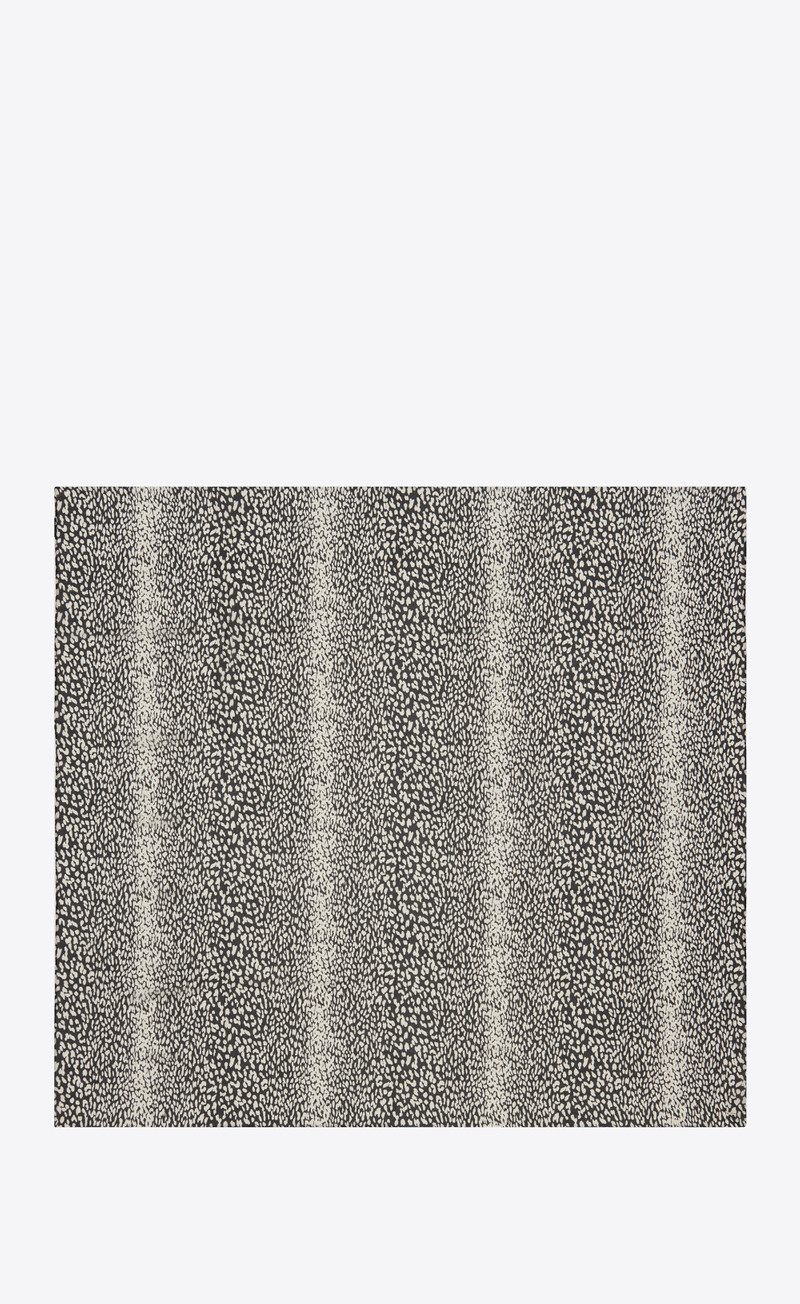 SAINT LAURENT square scarf in mini leopard silk georgette outlook