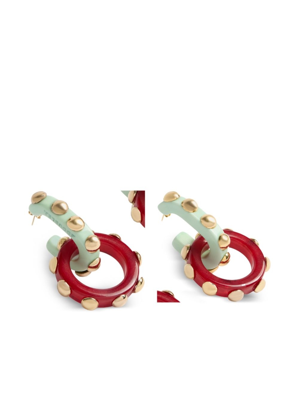 stud-embellished double hoops - 5