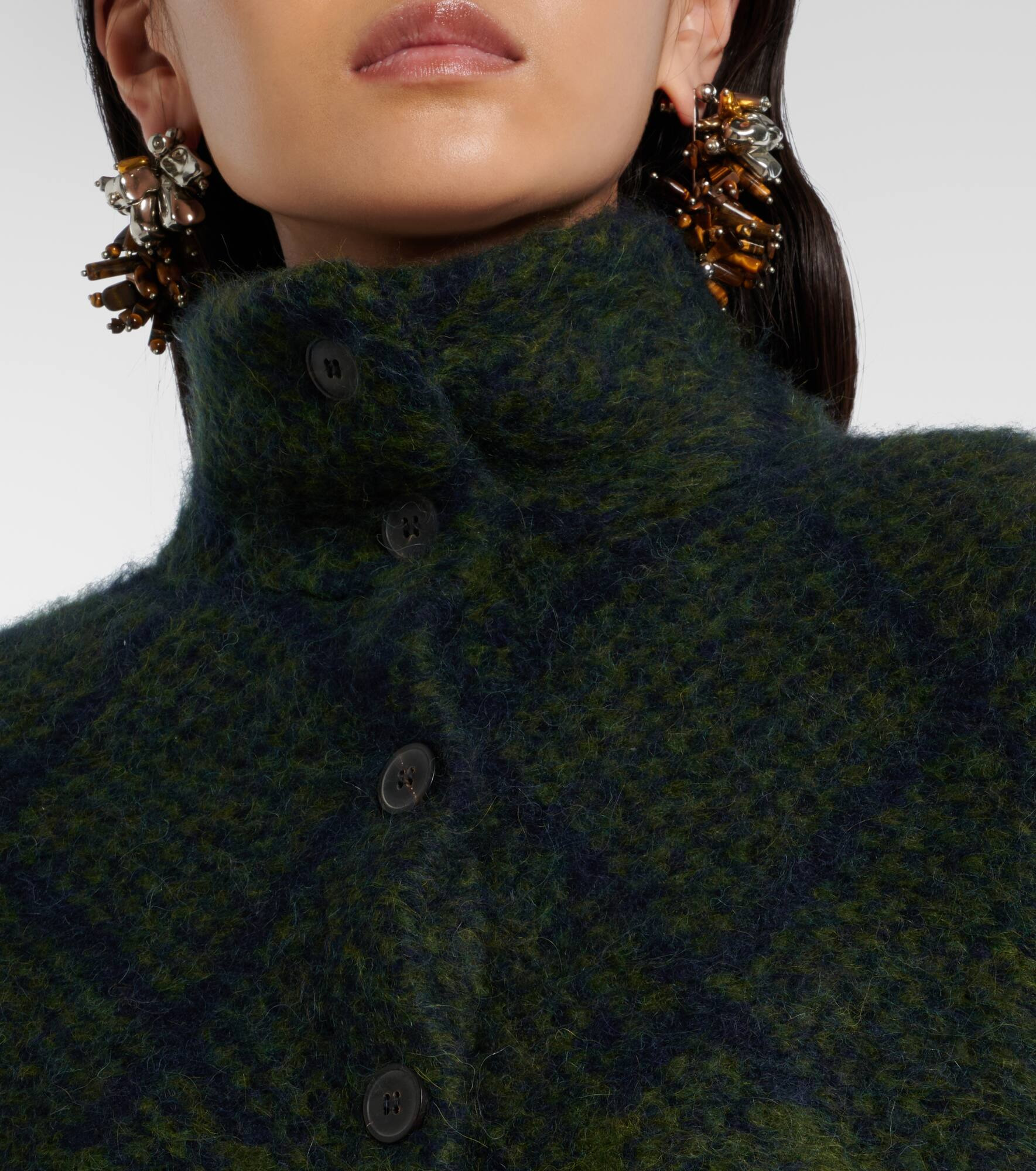Argyle alpaca and wool-blend cardigan - 4