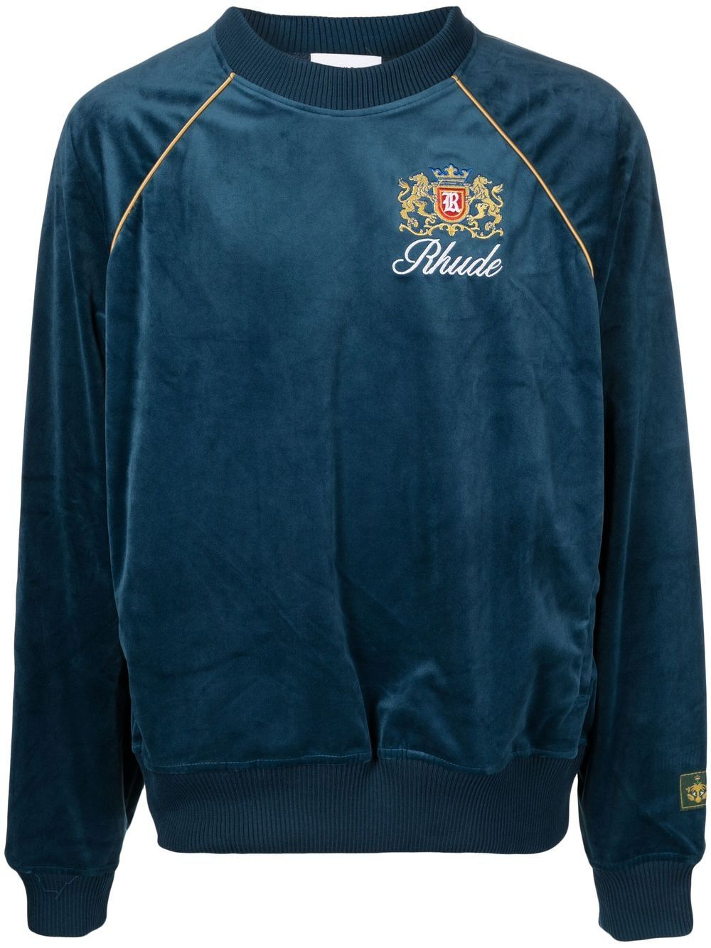 Crest-embroidered sweatshirt - 1