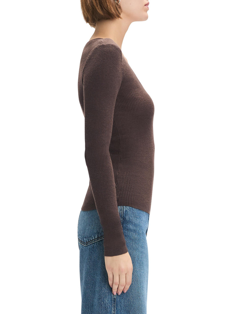 Women's Take It Easy Extrafine Merino Wool Scoopneck Top - Coffee 5