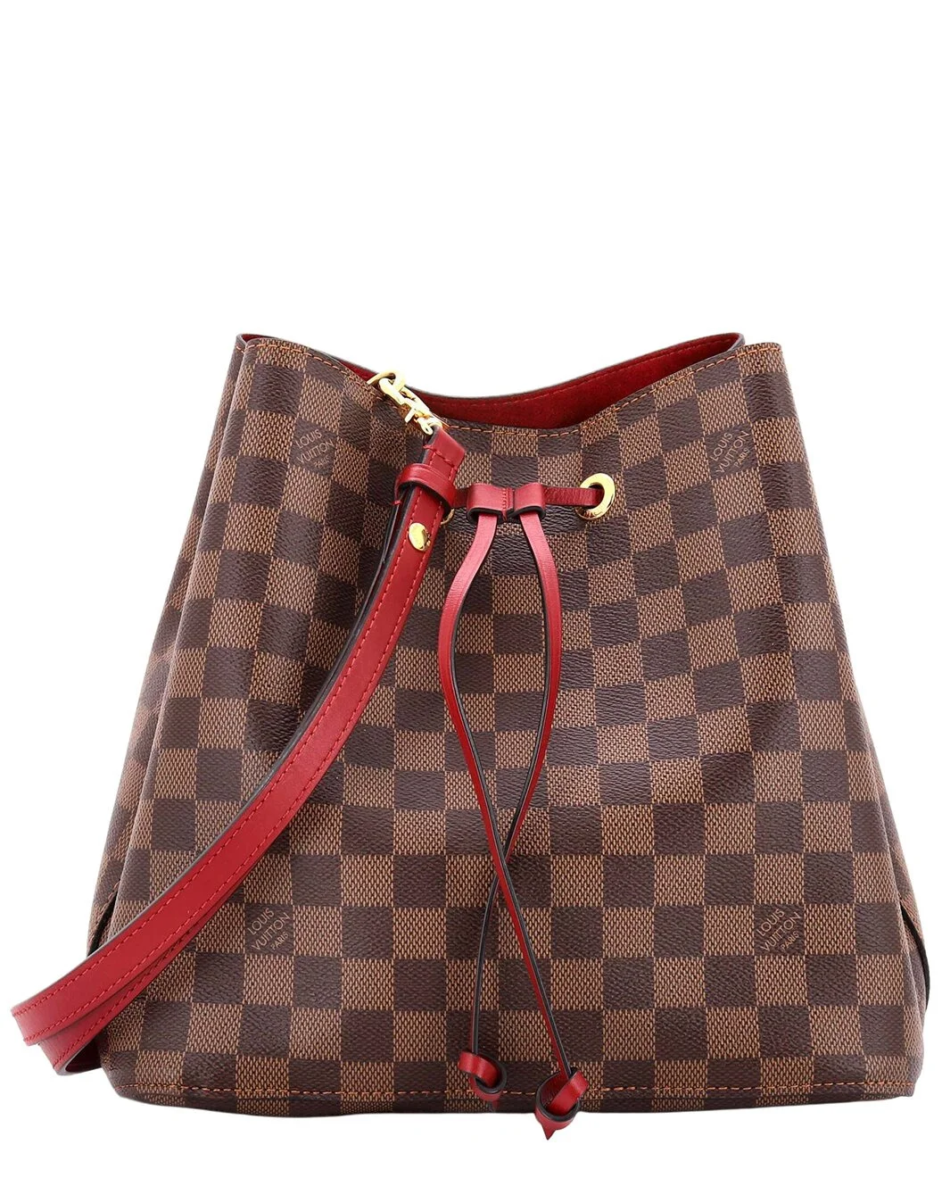 Louis Vuitton Red Damier & Leather NeoNoe MM (Authentic Pre-Loved) - 1