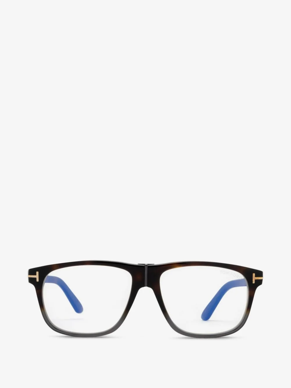tortoiseshell-effect rectangle-frame glasses - 1