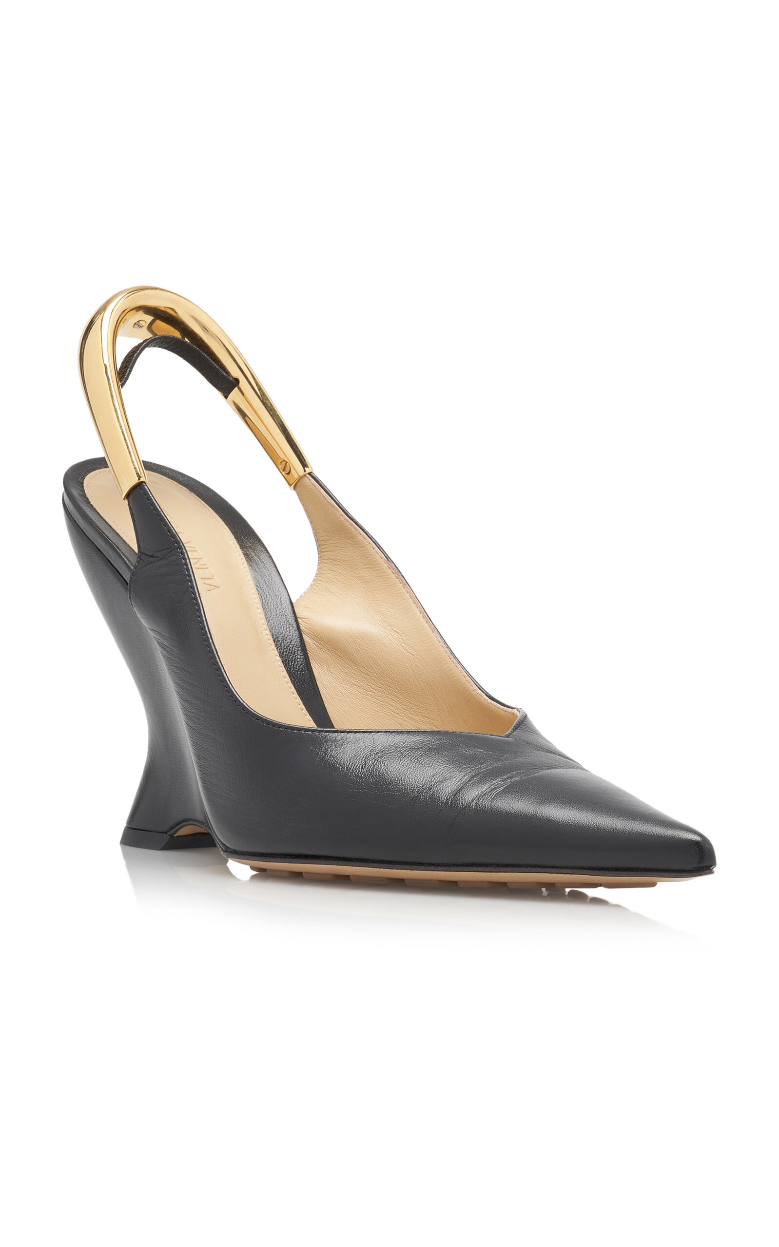 Punta Nappa Leather Slingback Pumps black - 6