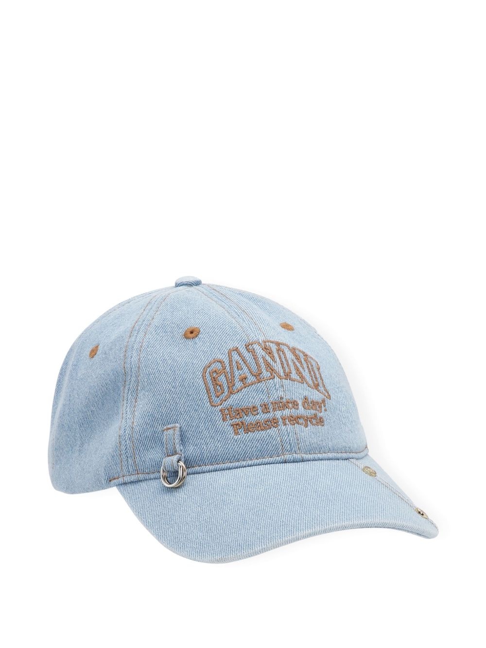 logo-embroidered denim cap - 2