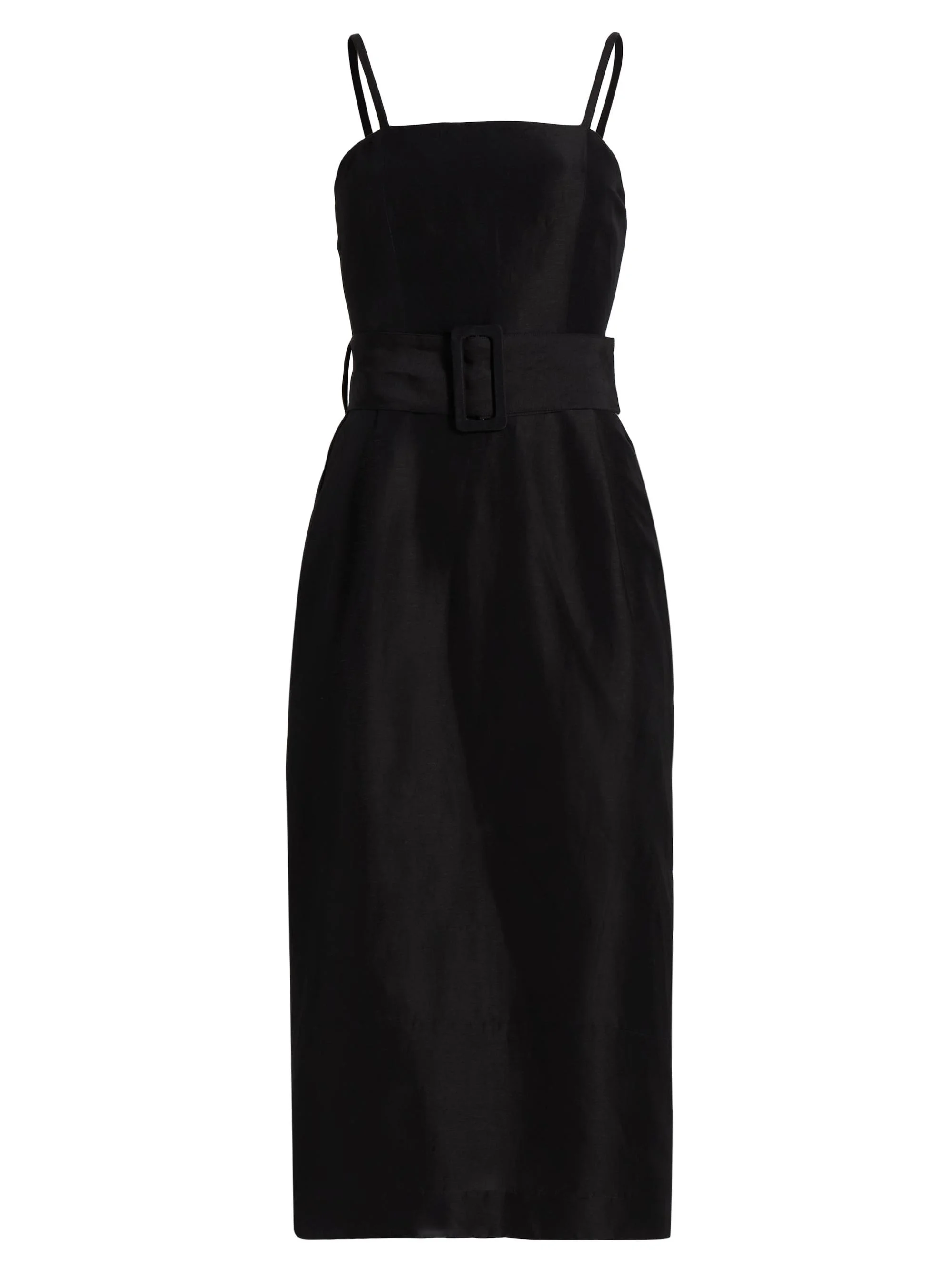Women's Artichoke Belted Midi-Dress - Black - 1