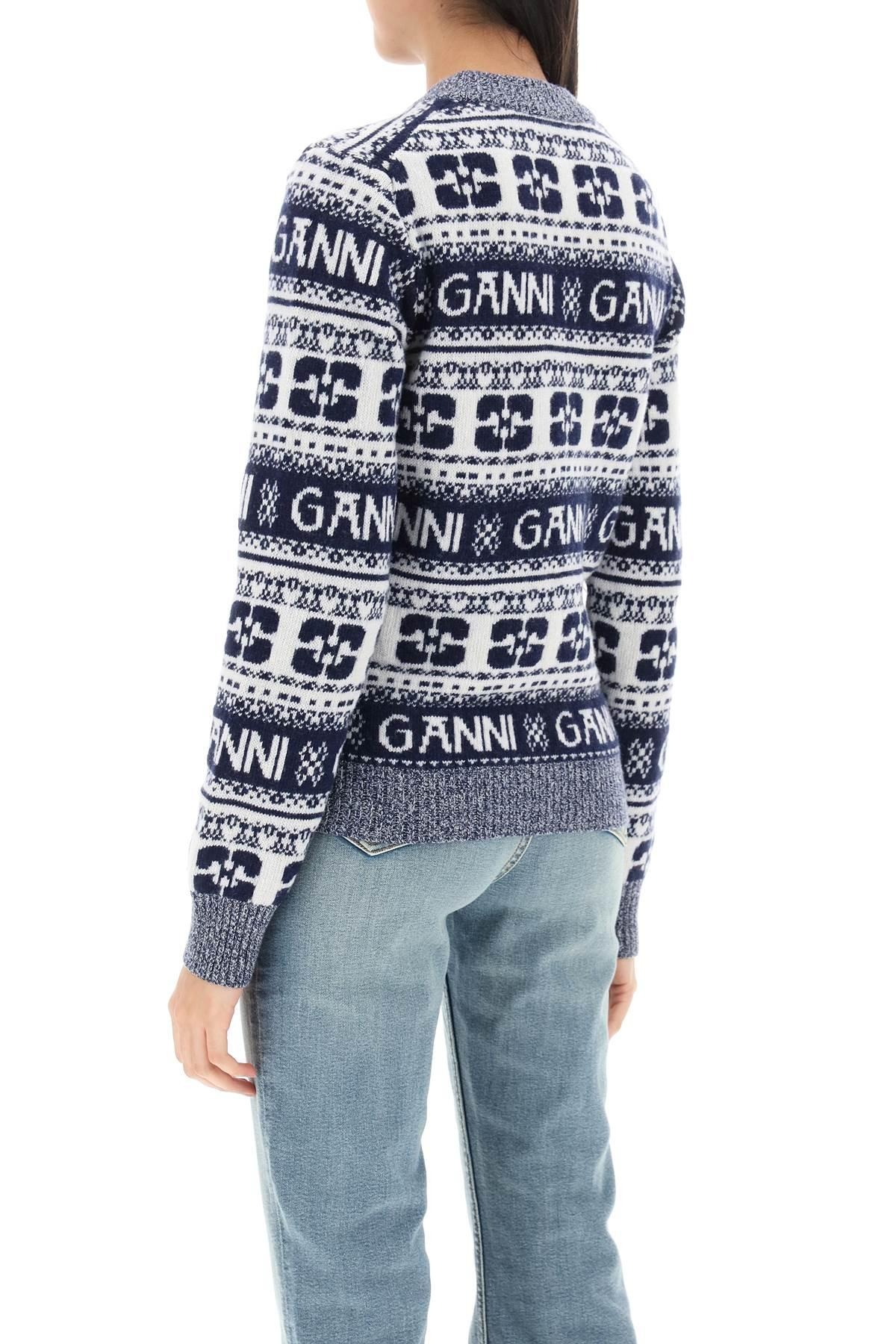 JACQUARD WOOL SWEATER WITH LOGO PATTERN - 4