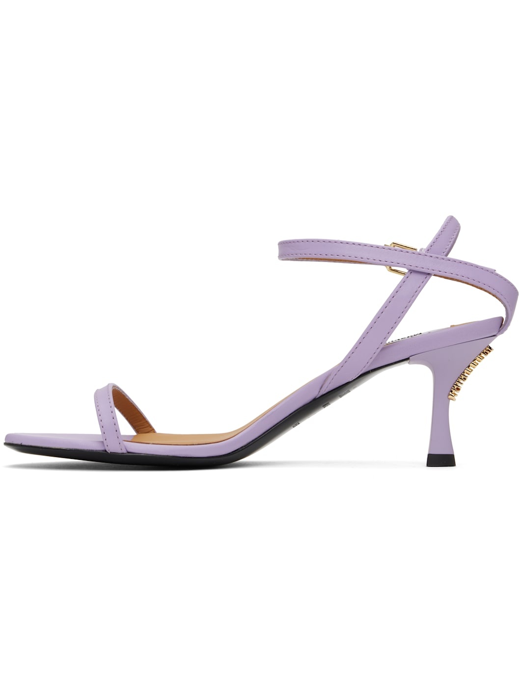 Purple Buckled Bow Heeled Sandals - 3