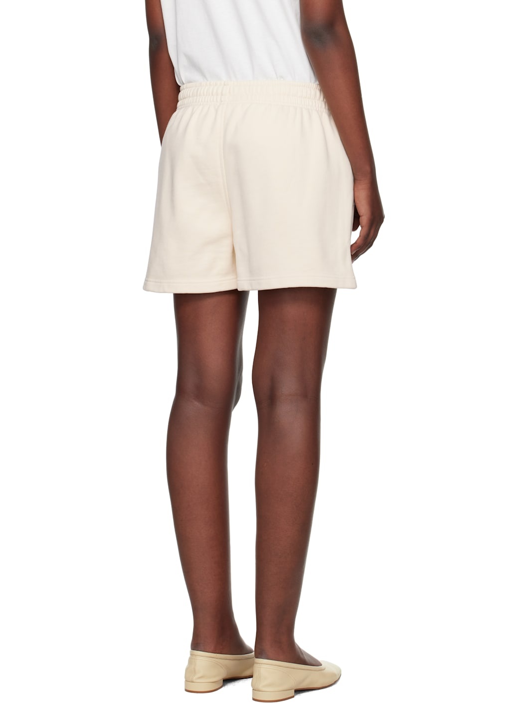 Beige Baby Fox Patch Regular Jog Shorts - 3