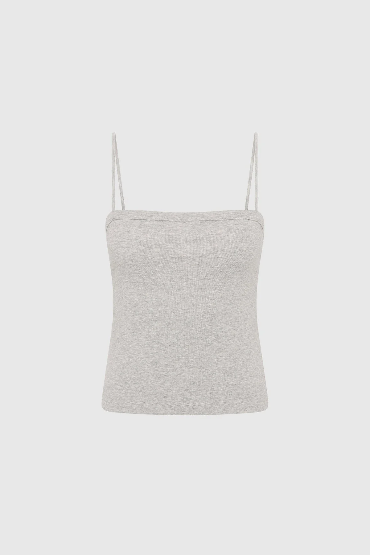 Organic Cotton Square Neck Cami - Grey Marle - 1