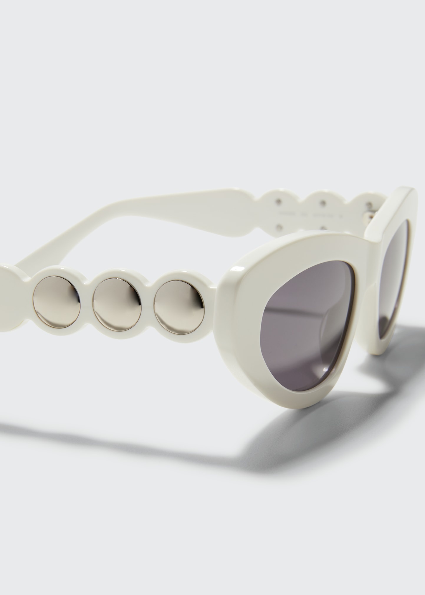 Scallop Stud Metal & Acetate Cat-Eye Sunglasses - 4