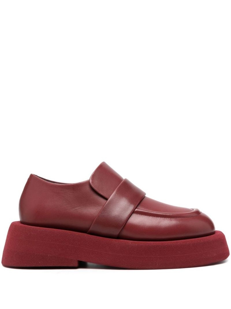 platform-sole leather loafers - 2