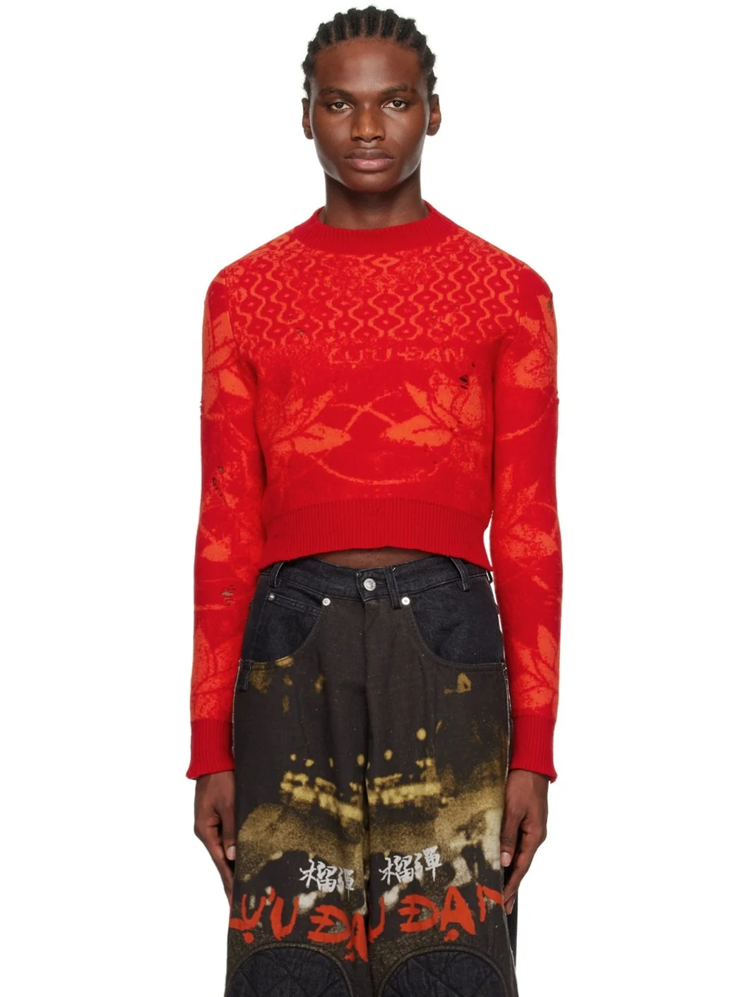 Orange & Red Shrunk Sweater - 1