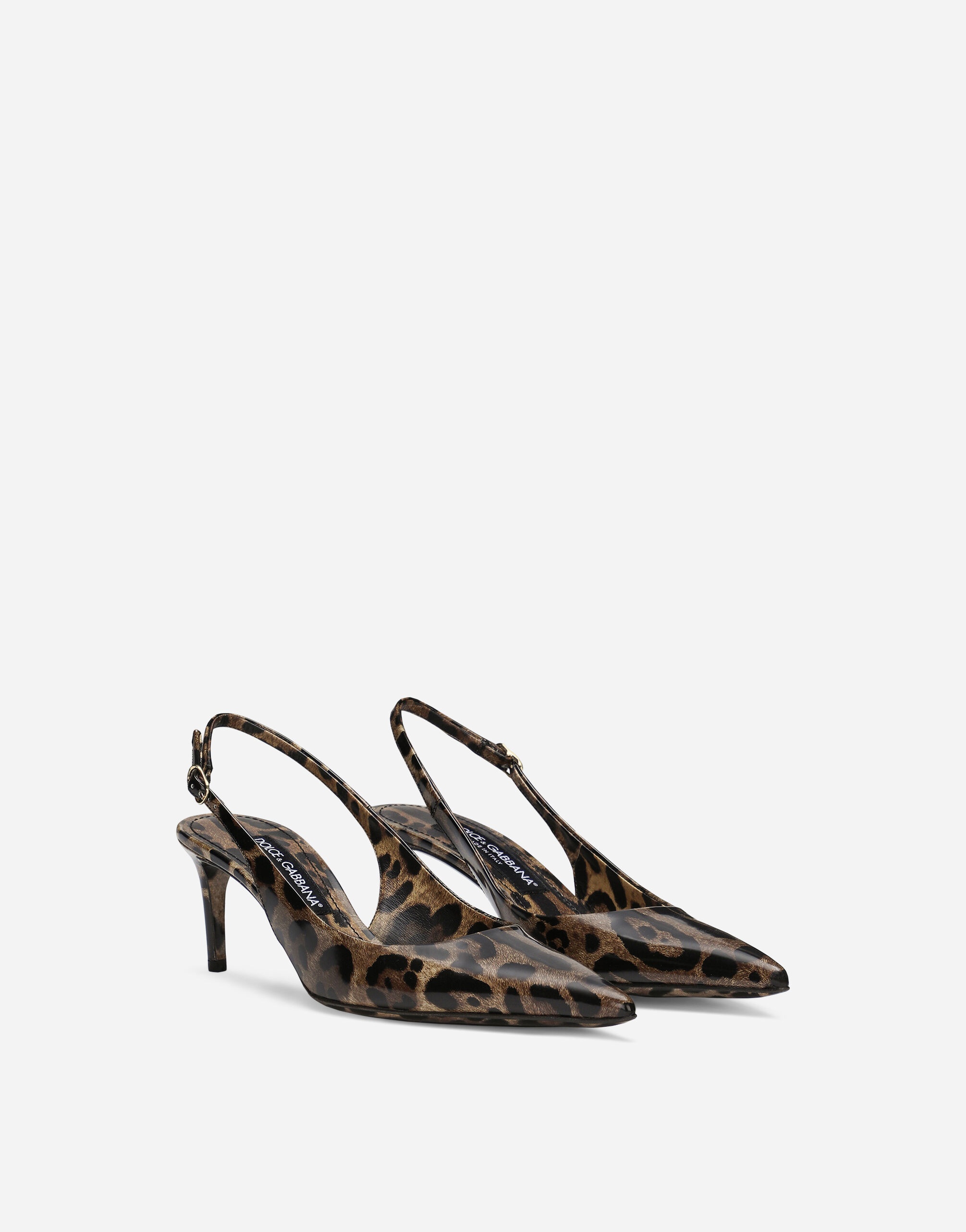 Printed polished calfskin slingbacks - 2