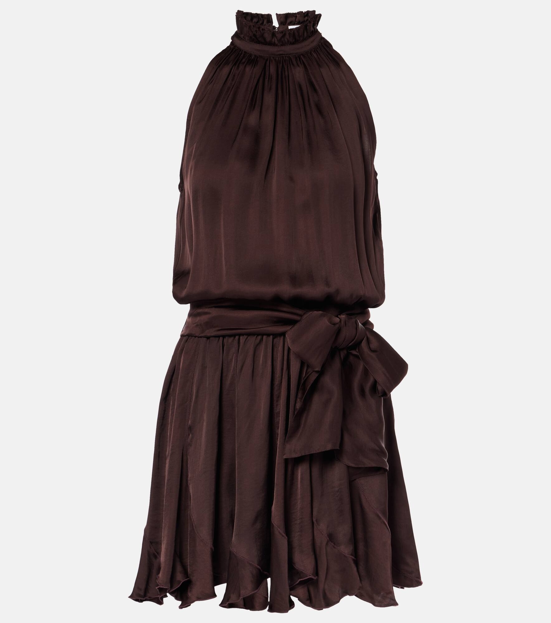 Bianca halterneck satin minidress - 1